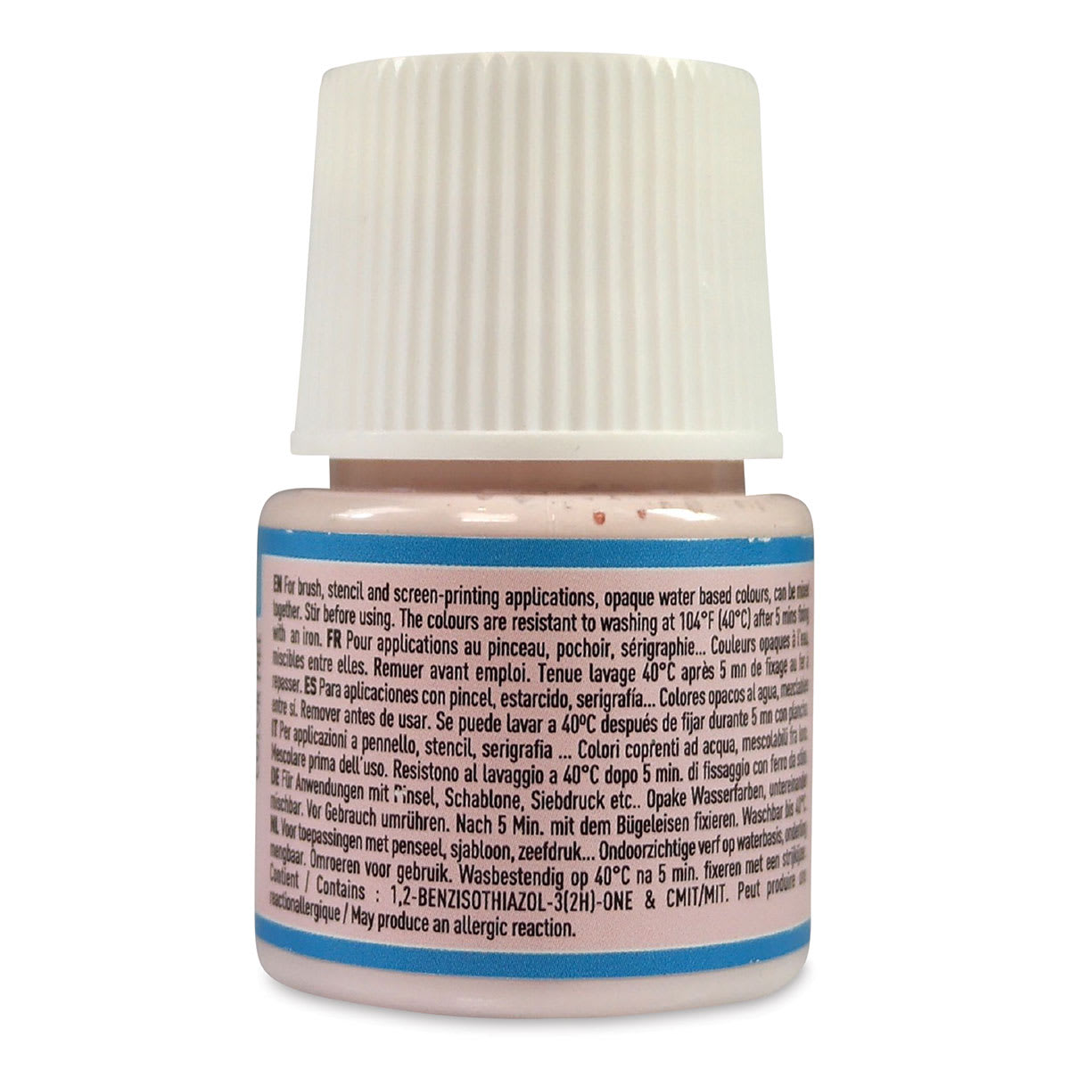 Pebeo Setacolor Fabric Paint - Portrait Pink, Opaque, 45 ml bottle back