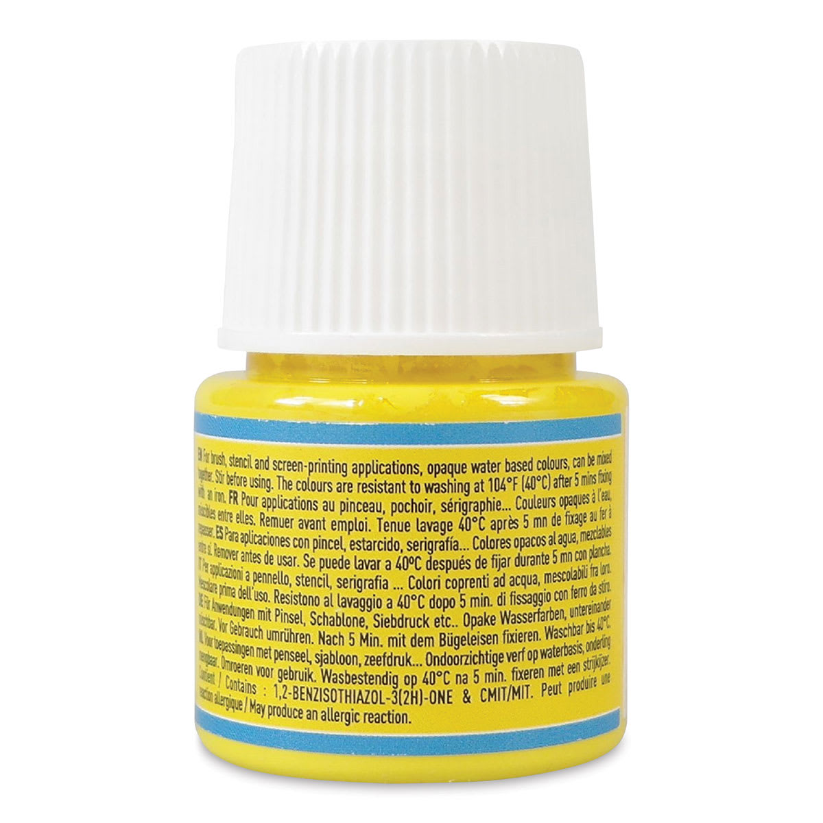 Pebeo Setacolor Fabric Paint - Lemon Yellow, Opaque, 45ml Bottle back