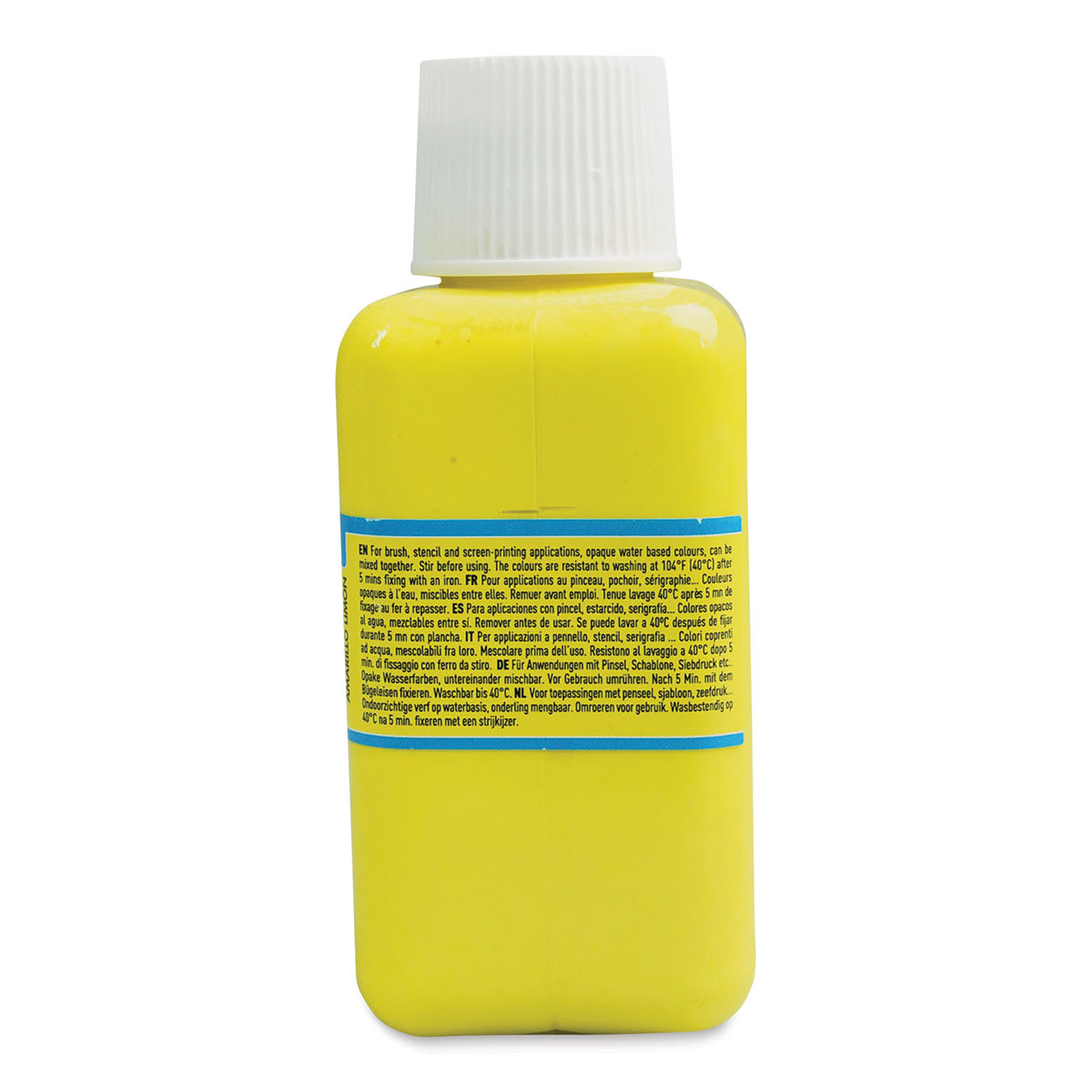 Pebeo Setacolor Fabric Paint - Lemon Yellow, Opaque, 45ml Bottle back