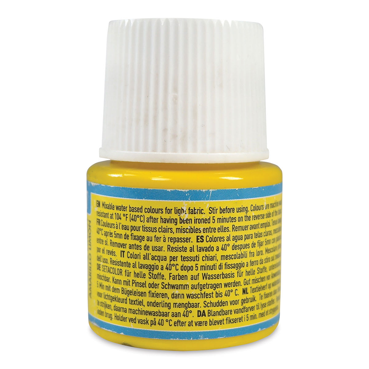 Pebeo Setacolor Fabric Paint - Lemon Yellow, Light Fabric, 45 ml bottle back