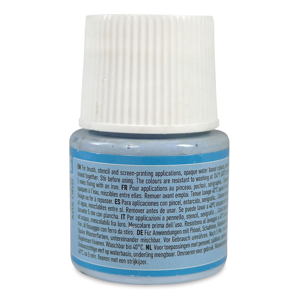 Pebeo Setacolor Fabric Paint - Sky Blue, Opaque, 45 ml bottle back