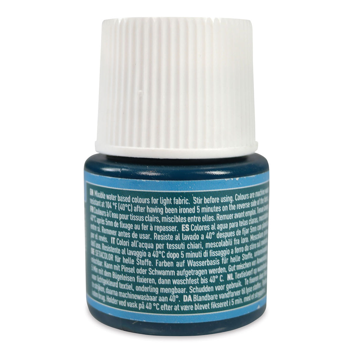 Pebeo Setacolor Fabric Paint - Turquoise, Light Fabric, 45 ml bottle back