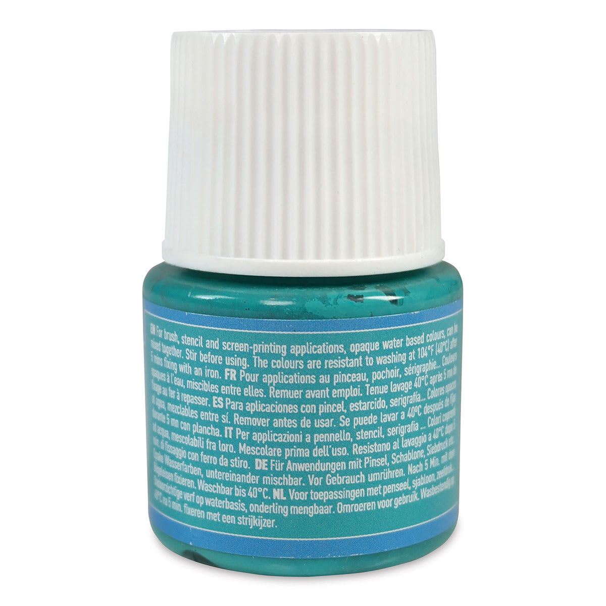 Pebeo Setacolor Fabric Paint - Turquoise, Opaque, 45 ml bottle back