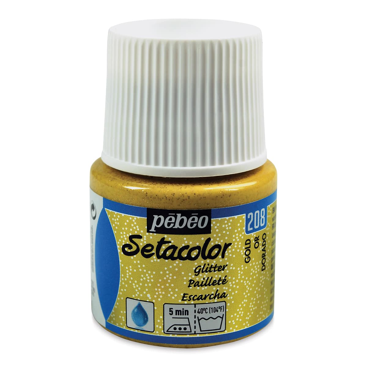 Pebeo Setacolor Fabric Paint - Gold, Light Fabric Glitter, 45 ml