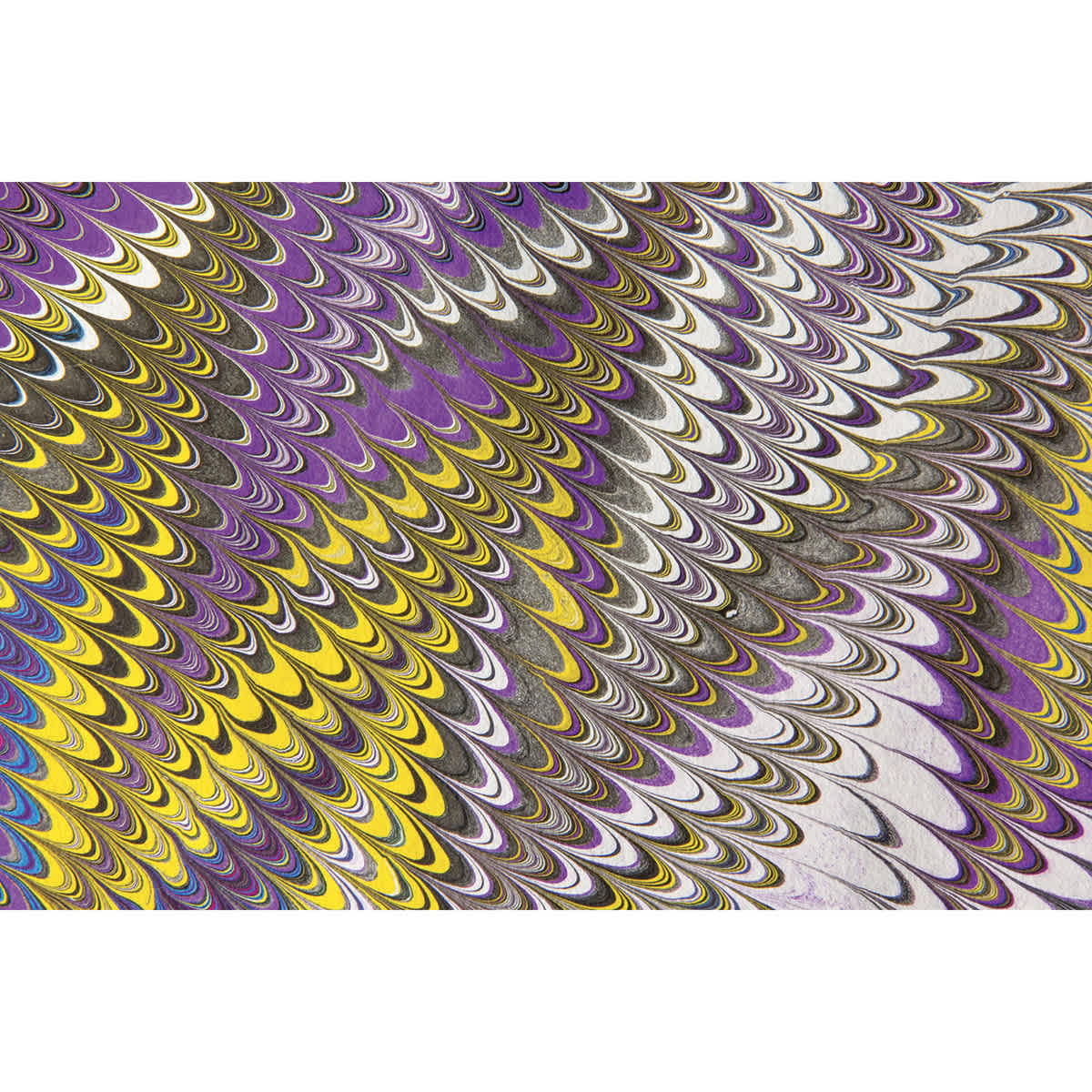 Jacquard Marbling Colors  - Finished artwork with primarily Violet, Black, & Yellow Colors 