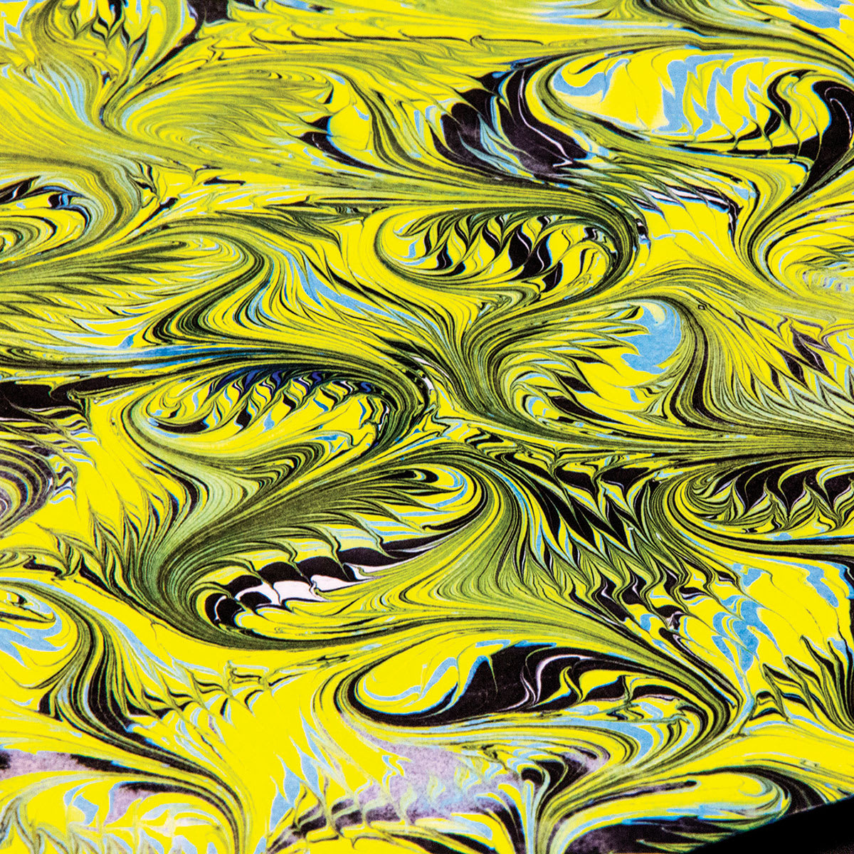 Jacquard Marbling Colors  - Finished artwork with primarily Black & Yellow Colors 