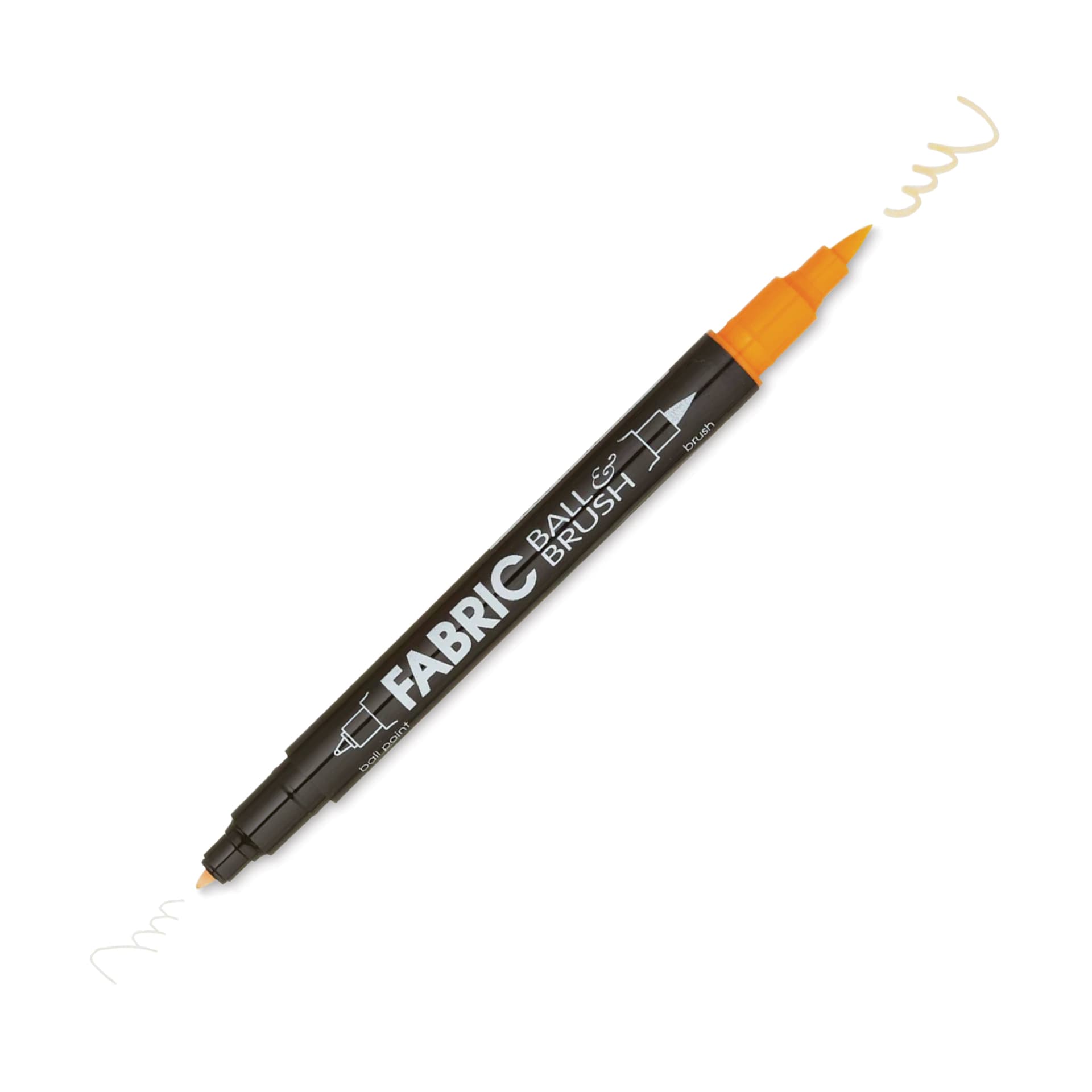 Marvy Uchida Dual-Tipped Ball & Brush Fabric Marker - Fluorescent Orange