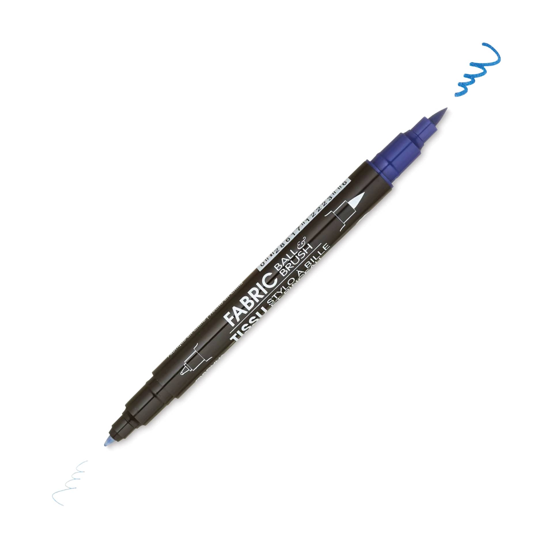 Marvy Uchida Dual-Tipped Ball & Brush Fabric Marker - Blue