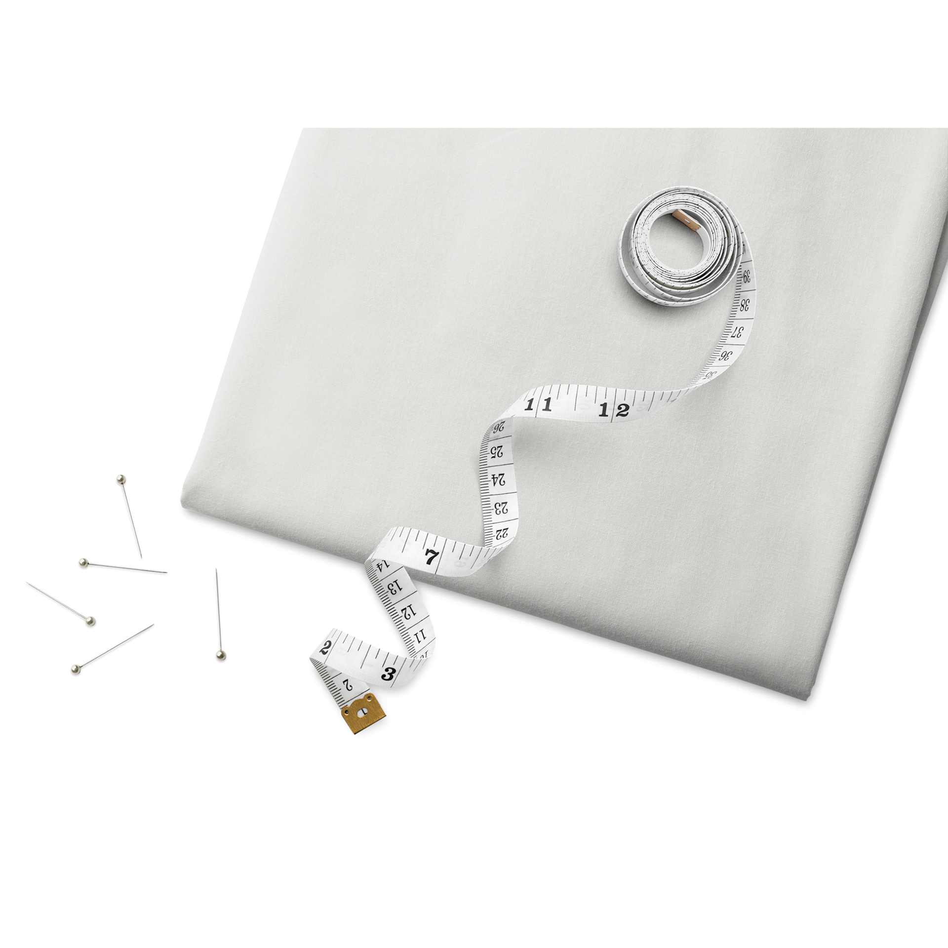 Fabric Palette Pre-Cut Cotton Fabric - White, 1 yd with tape measure and pins (sold separately)