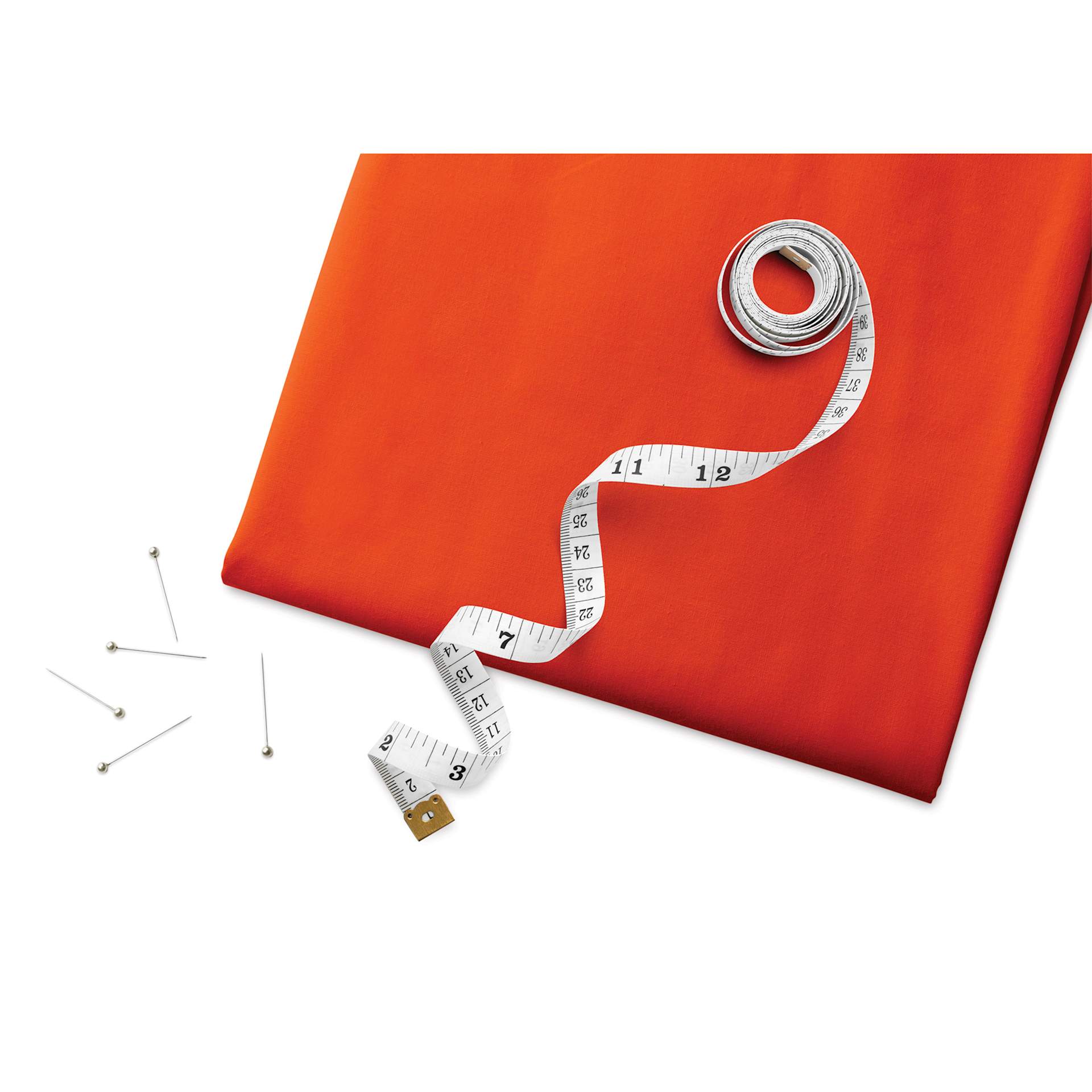 Fabric Palette Pre-Cut Cotton Fabric - Orange, 1 yd with measuring tape and pins (sold separately)