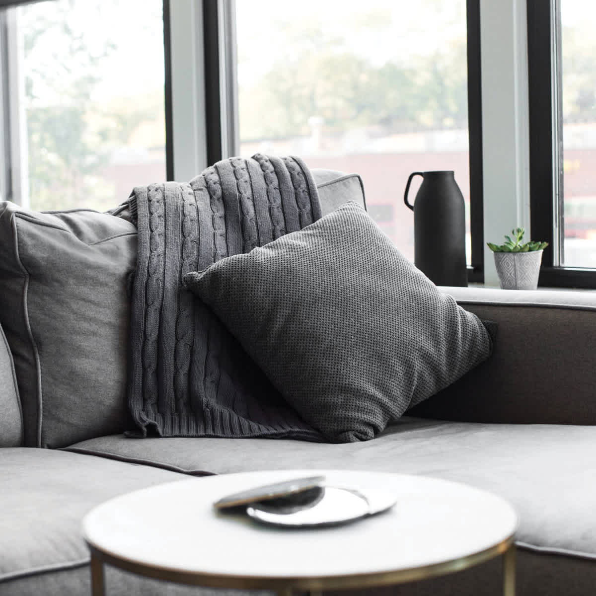 Rit All Purpose Liquid Dye - Charcoal Grey, 8 oz, dyed throw pillow and blanket