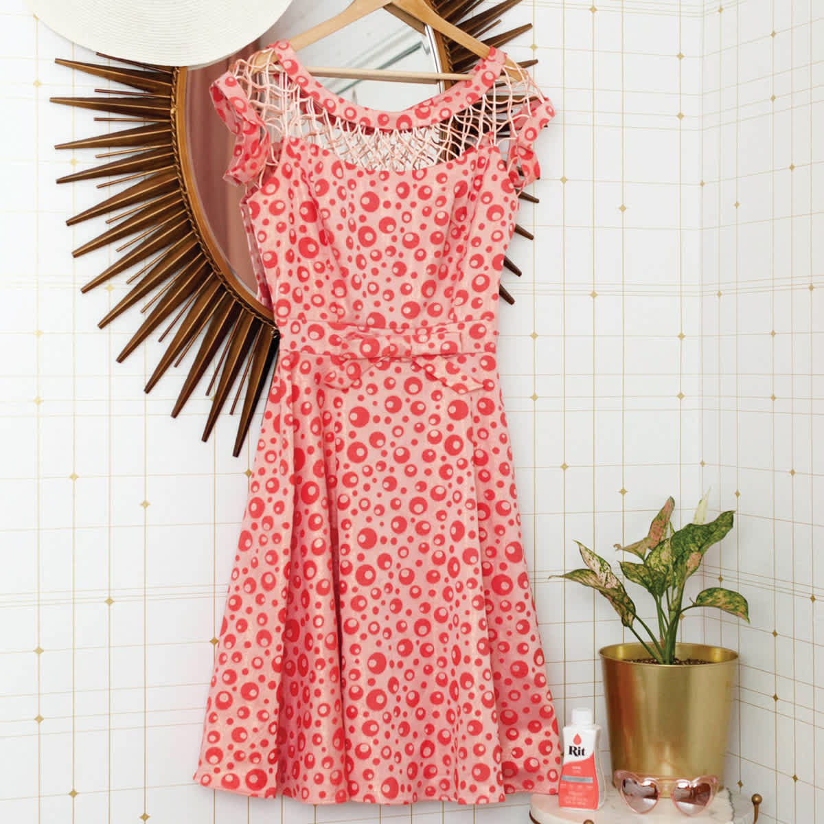 Rit All Purpose Liquid Dye - Coral, 8 oz, sample dyed dress