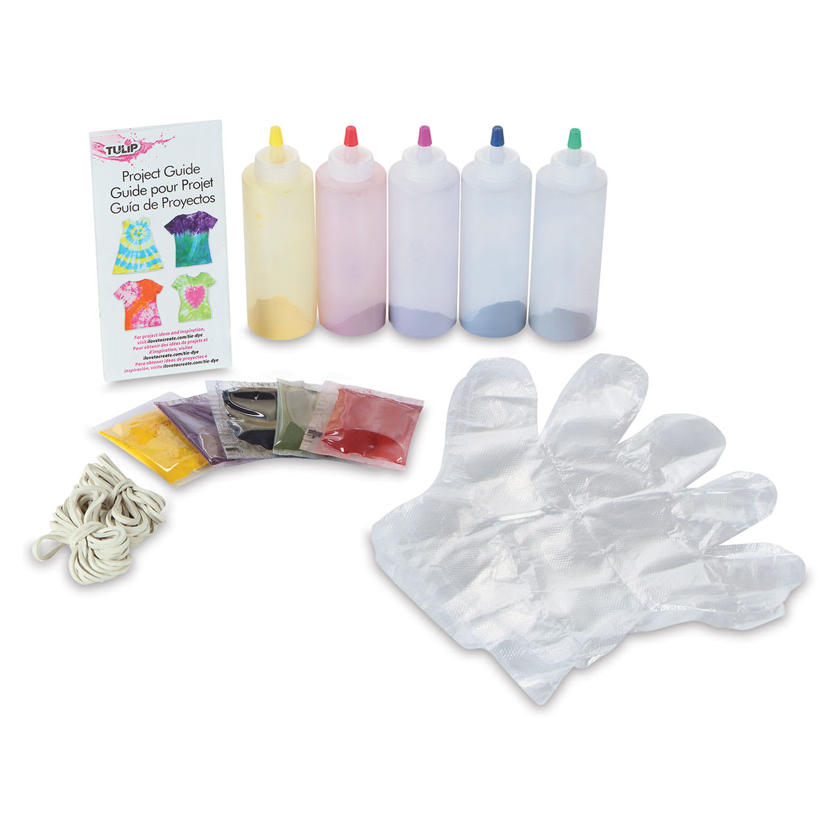 Tulip One-Step Tie-Dye Kit - Rainbow, Kit of 5 Colors (Kit contents)