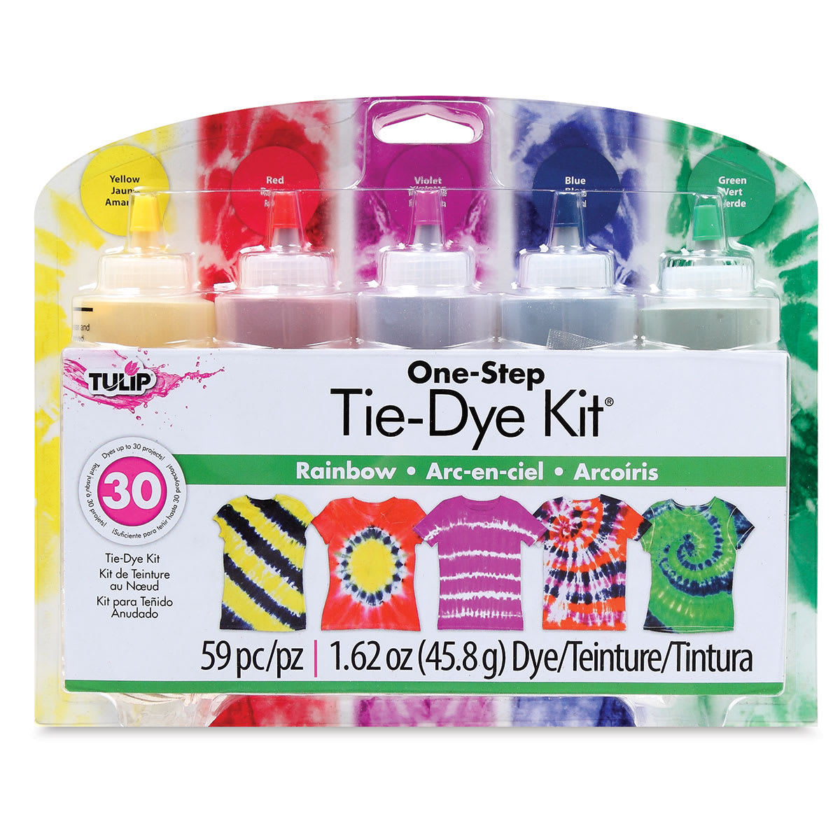 Tulip One-Step Tie-Dye Kit - Rainbow, Kit of 5 Colors (In packaging)