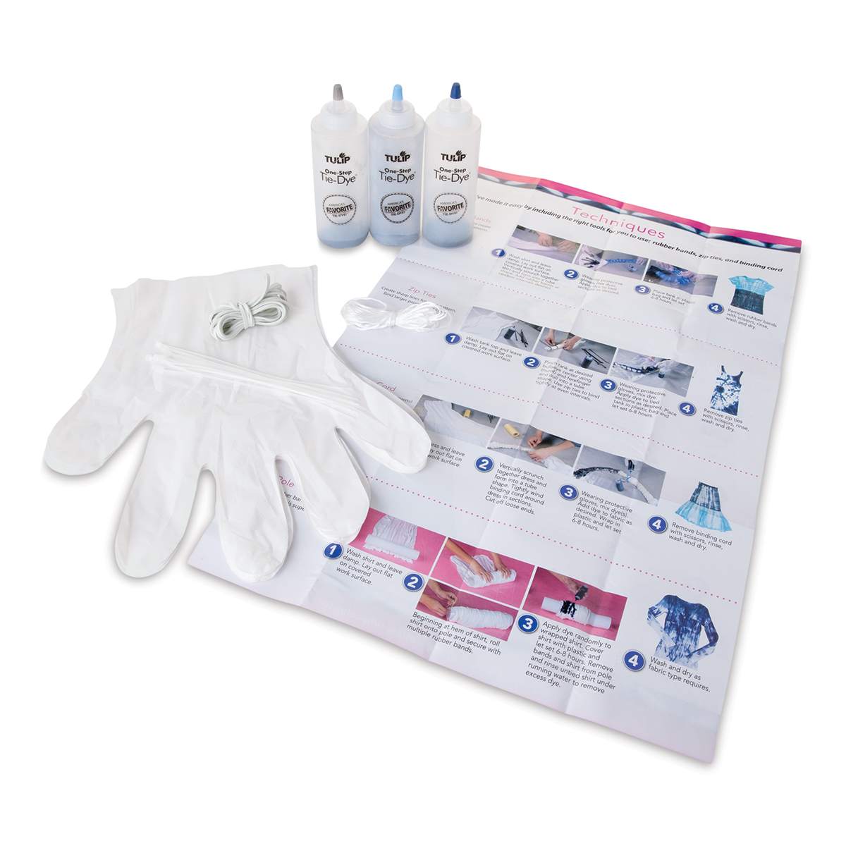 Tulip One-Step Tie-Dye Kit - Shibori, Kit of 3 Colors (Kit contents)