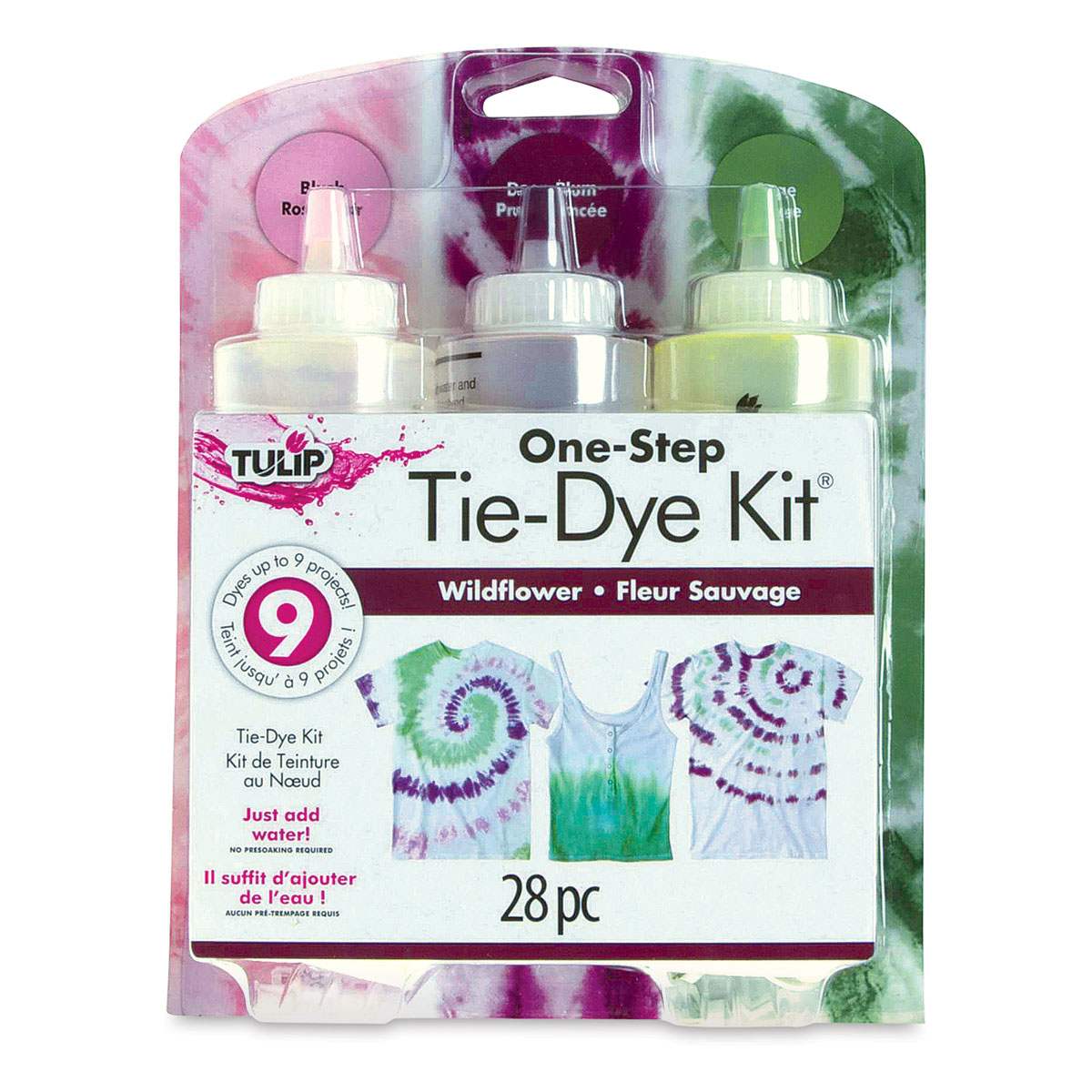 Tulip One-Step Tie-Dye Kit - Wildflower, Kit of 3 Colors, front of the packaging