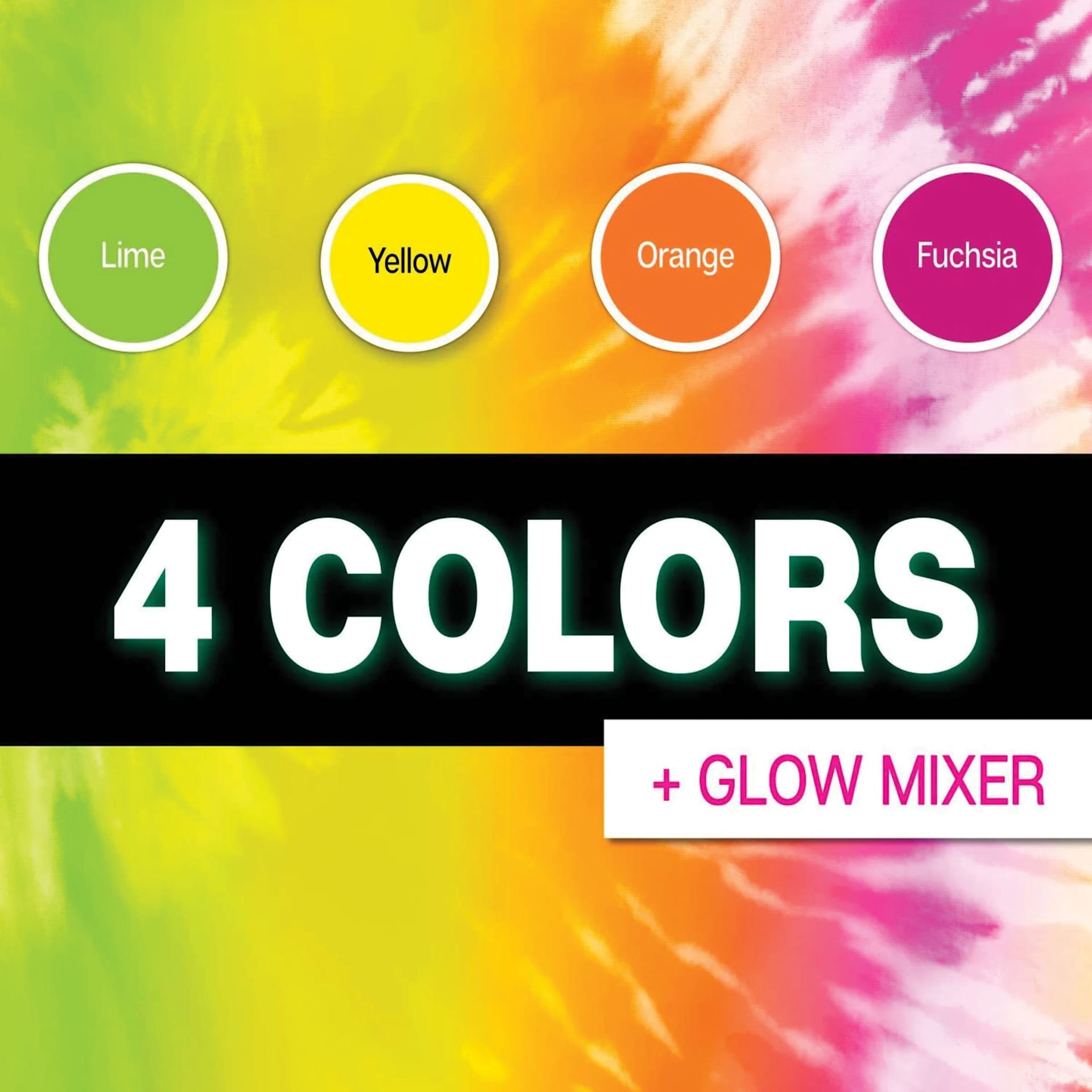 Tulip One-Step Tie-Dye Kit - Glow-in-the-Dark, Kit of 5 Colors (color chart)