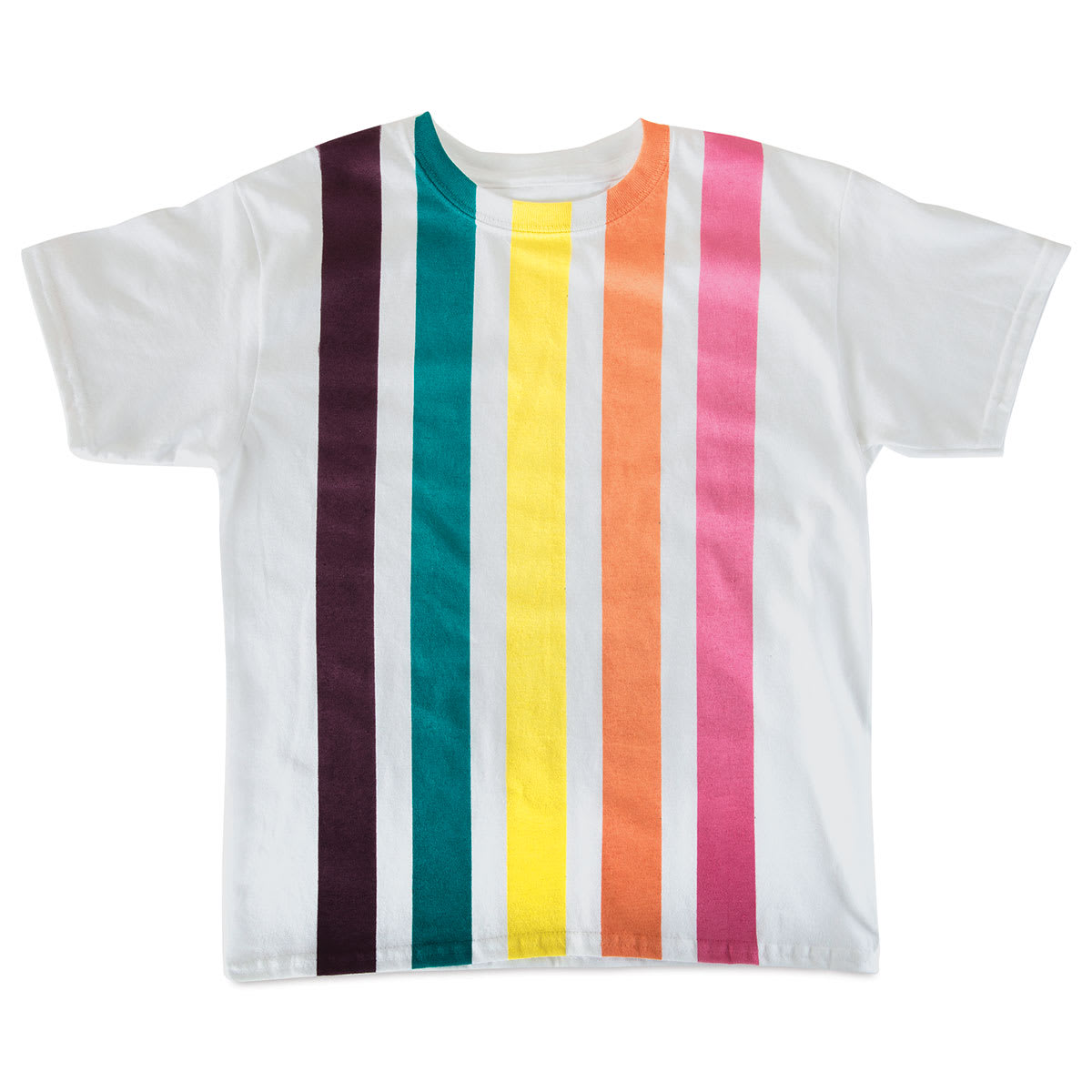 Tulip ColorShot Instant Fabric Color Spray - T shirt striped with Festival Colors