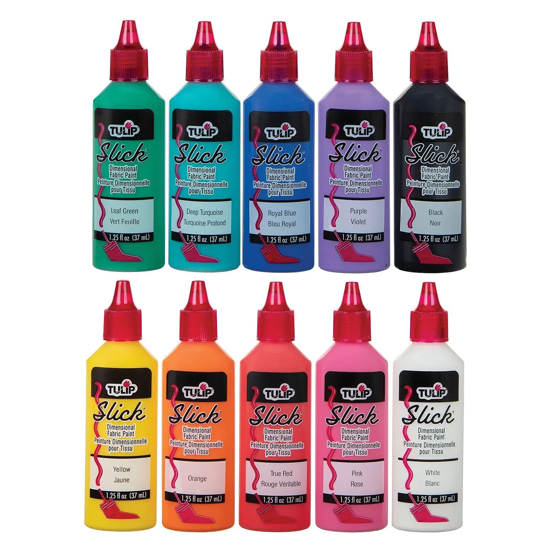 Tulip Dimensional Fabric Paint Set - Rainbow Color Collection, Set of 10