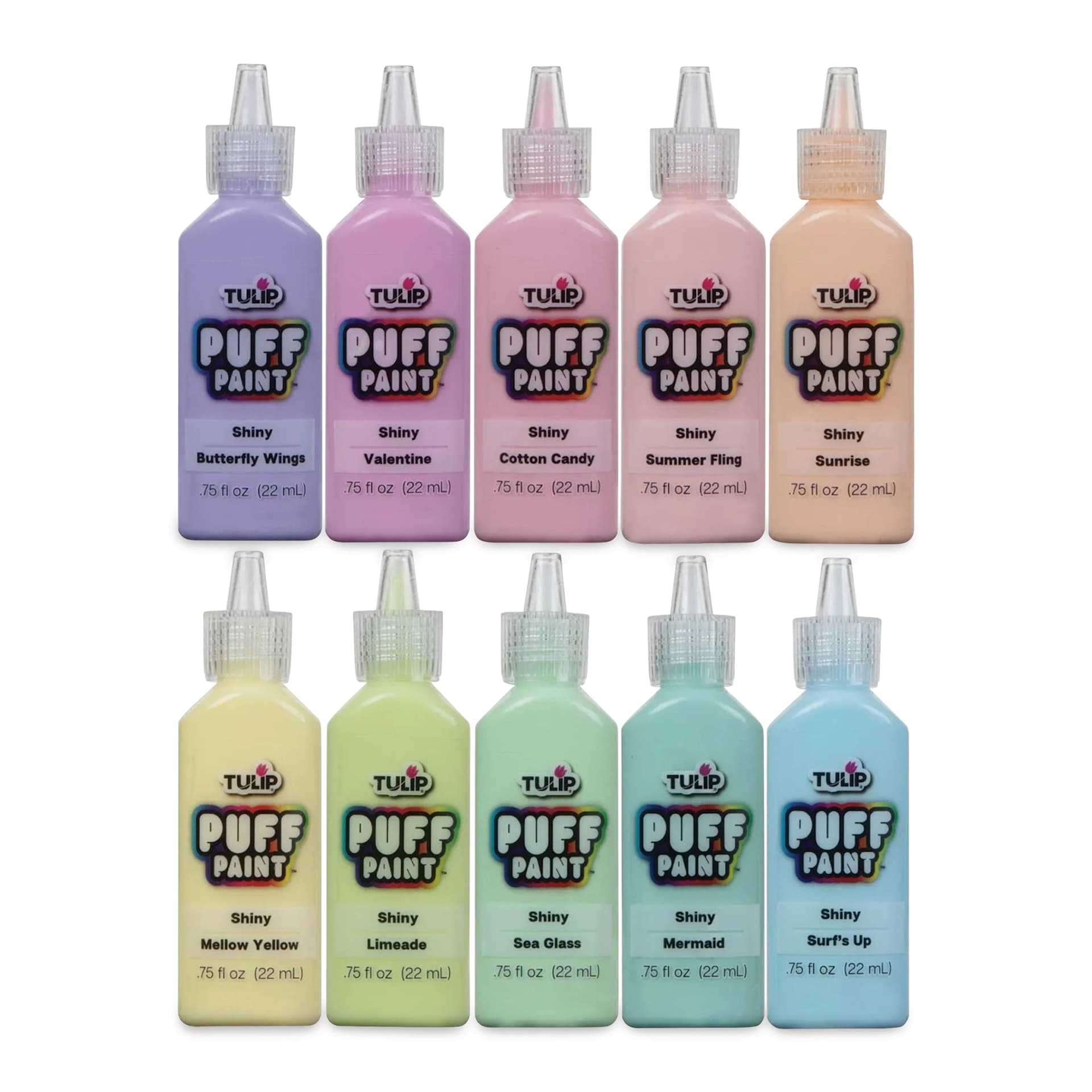 Tulip Dimensional Fabric Paint Set - Puff Pastel, Set of 10 (out of packaging)