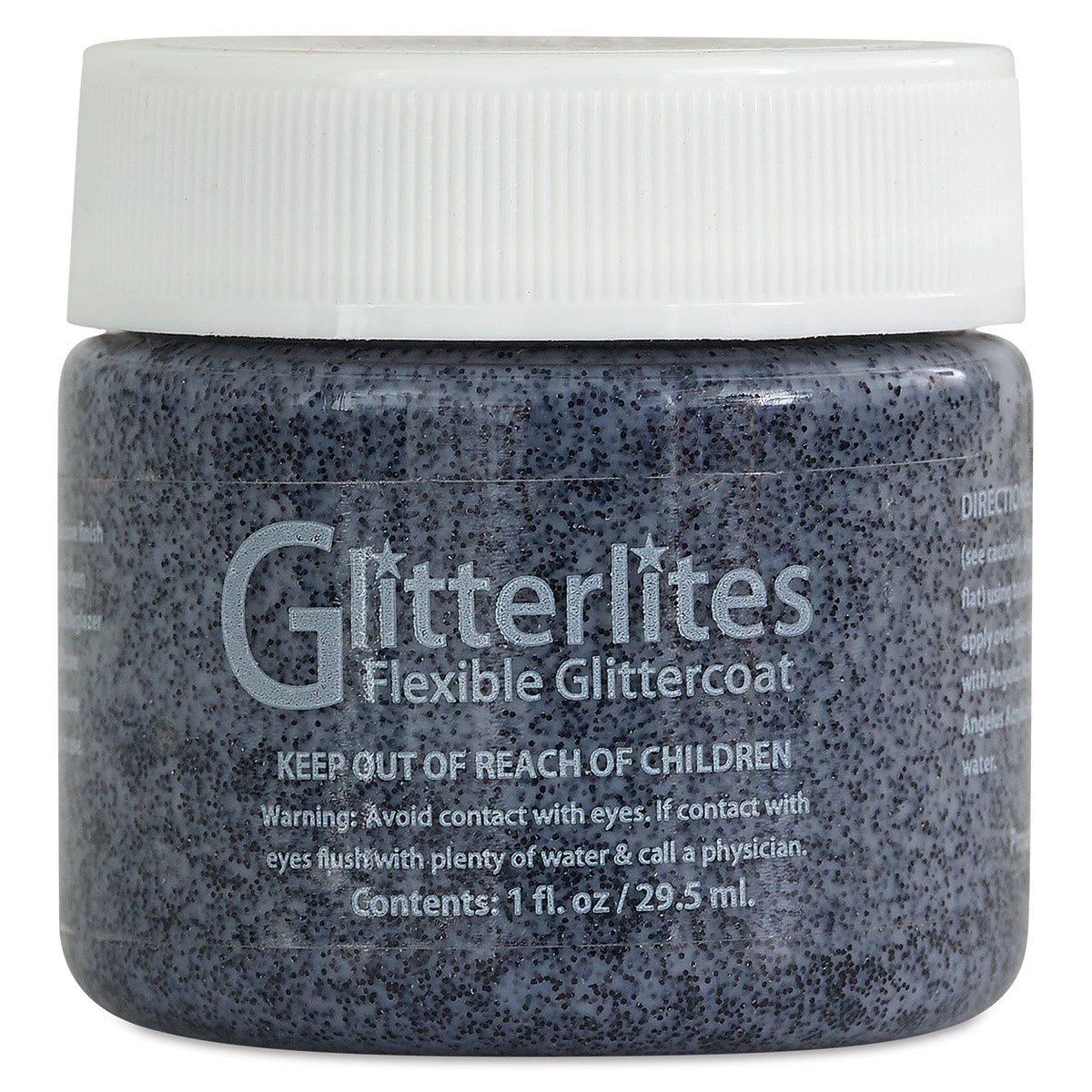Angelus Glitterlites Flexible Glittercoat Paint - Tuxedo Black, 1 oz