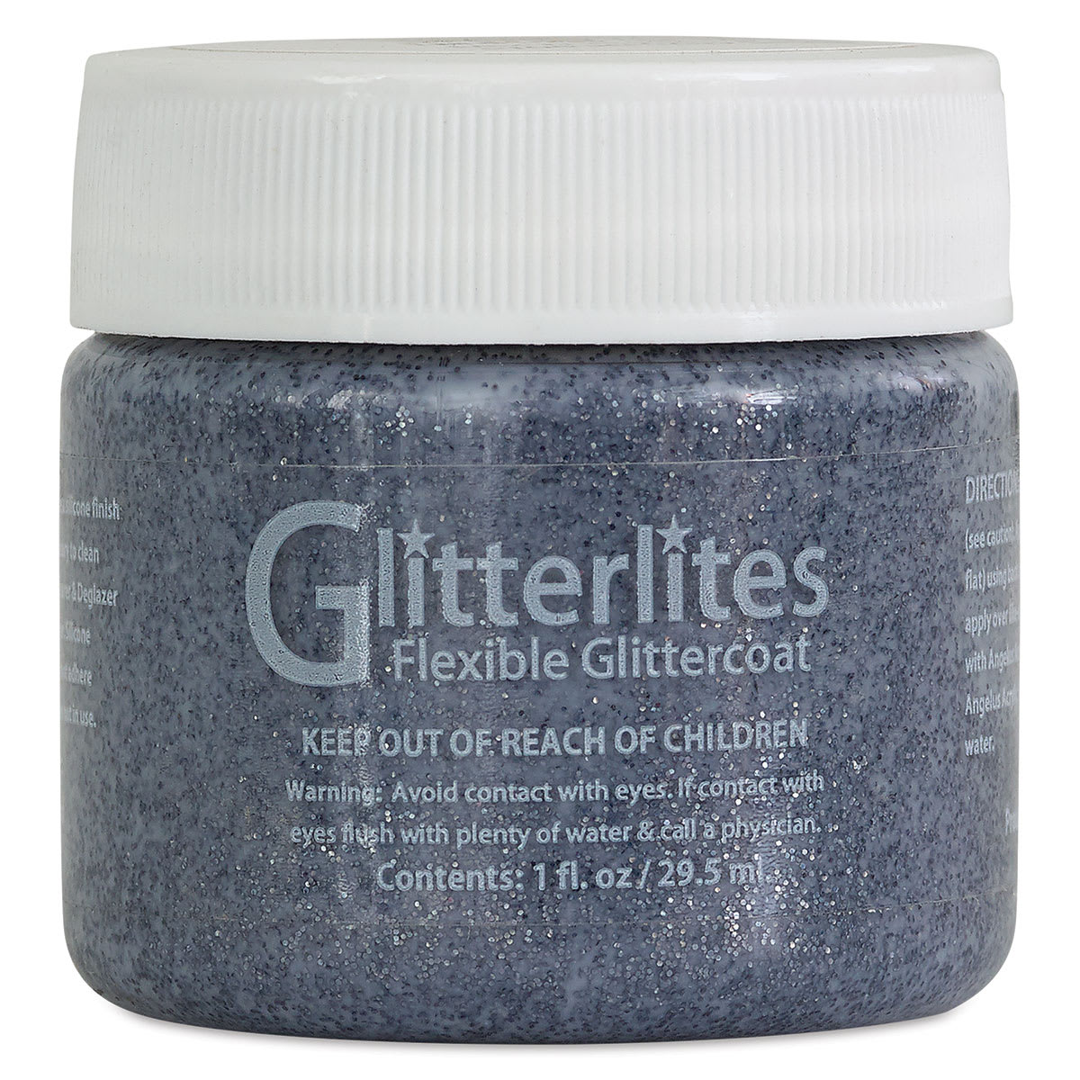 Angelus Glitterlites Flexible Glittercoat Paint - Gunmetal, 1 oz