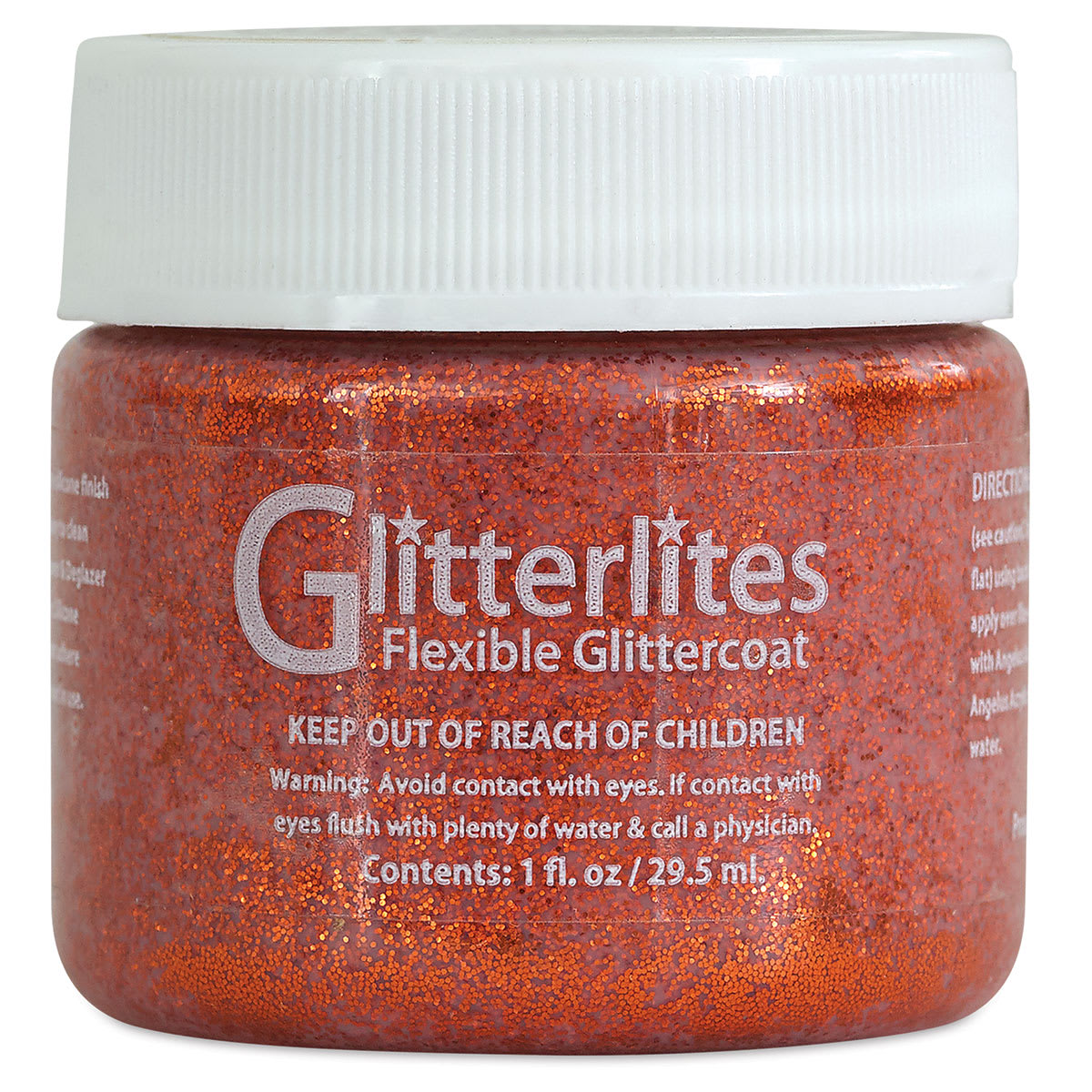 Angelus Glitterlites Flexible Glittercoat Paint - Orange Orange, 1 oz