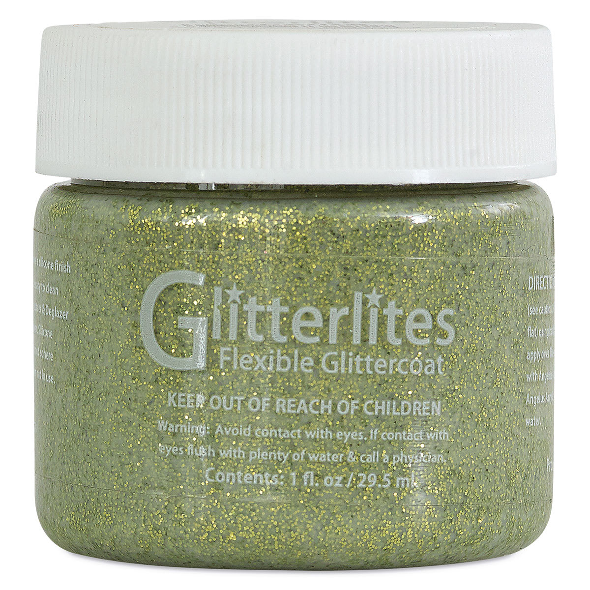 Angelus Glitterlites Flexible Glittercoat Paint - Limelite, 1 oz