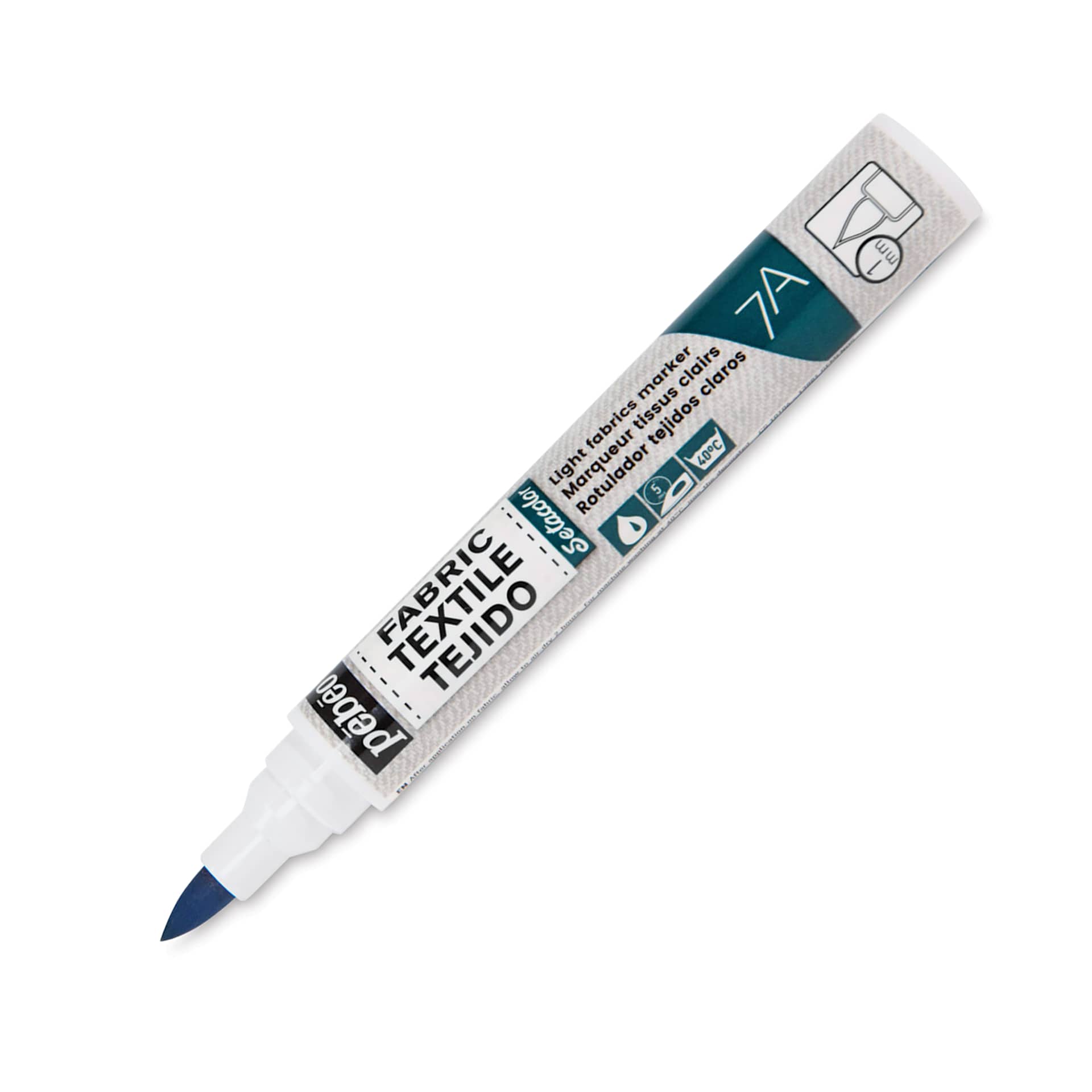 Pebeo 7A Light Fabric Brush Marker - Grey, 1 mm (Cap off)