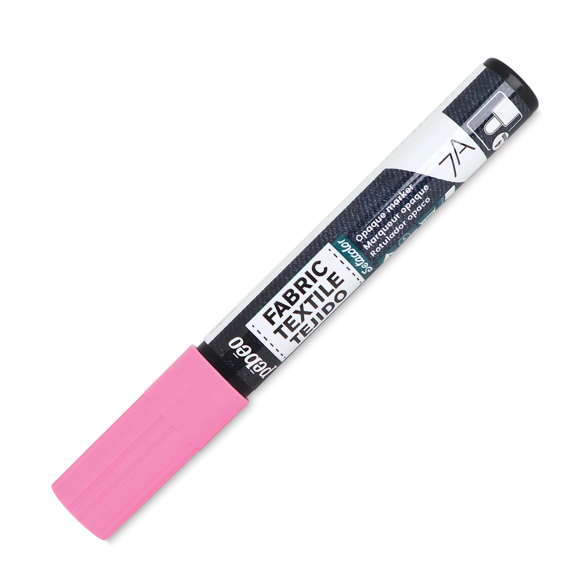 Pebeo 7A Opaque Fabric Marker - Pink, 4 mm (Cap on)