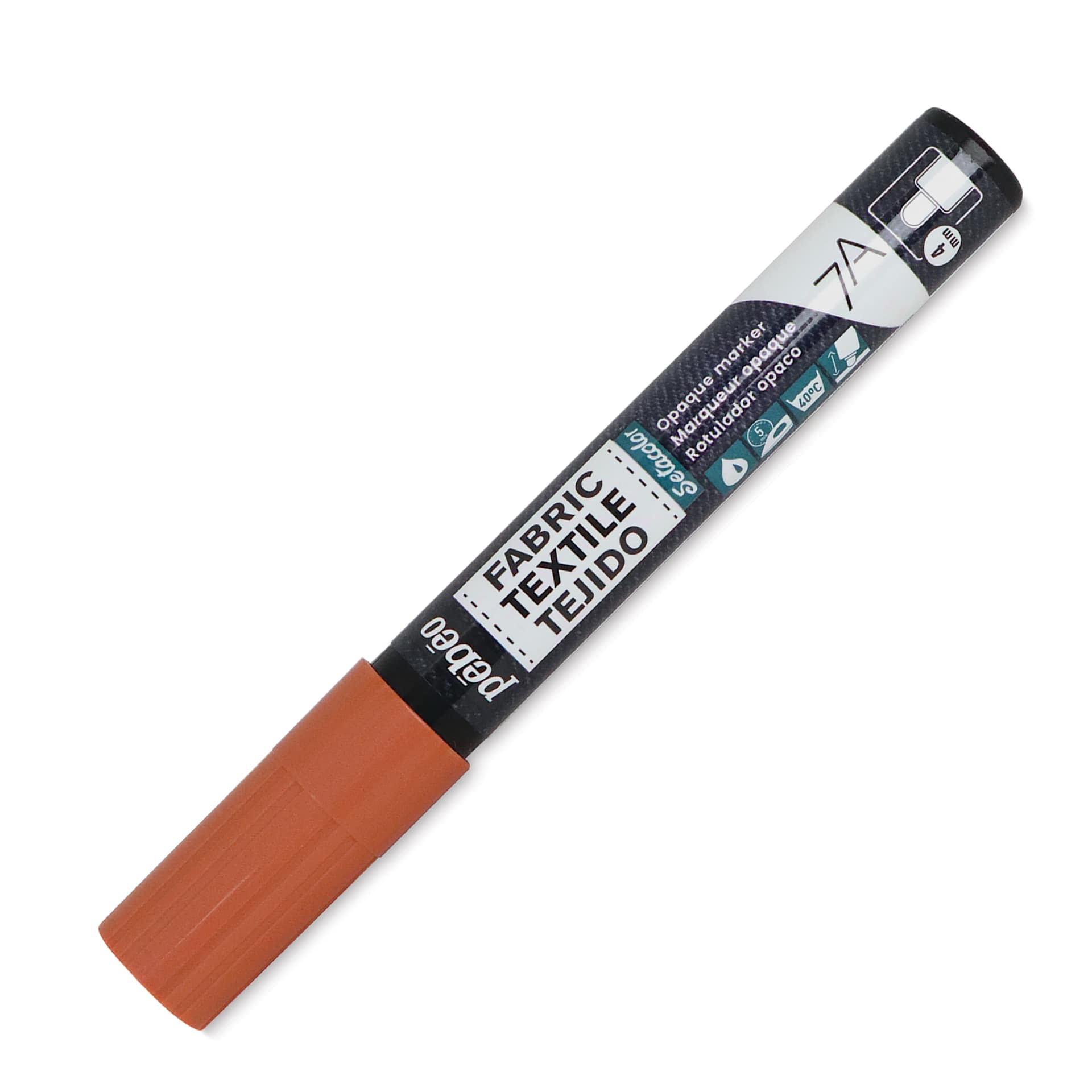 Pebeo 7A Opaque Fabric Marker - Copper, 4 mm (Cap on)