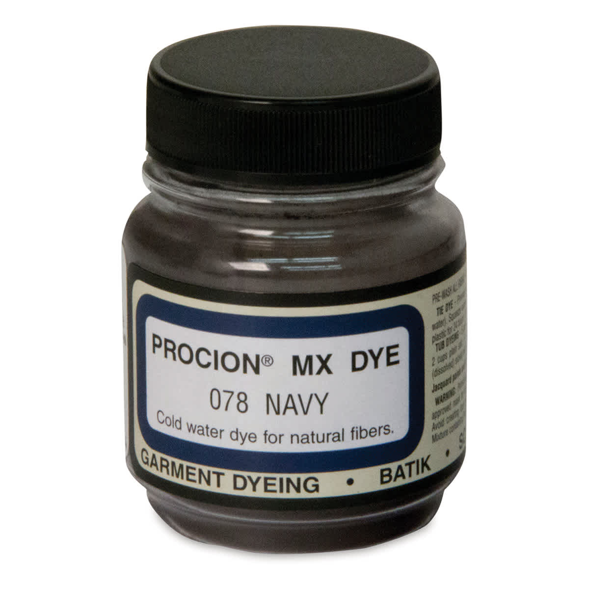 Jacquard Procion MX Fiber Reactive Cold Water Dye - Navy, 2/3 oz jar