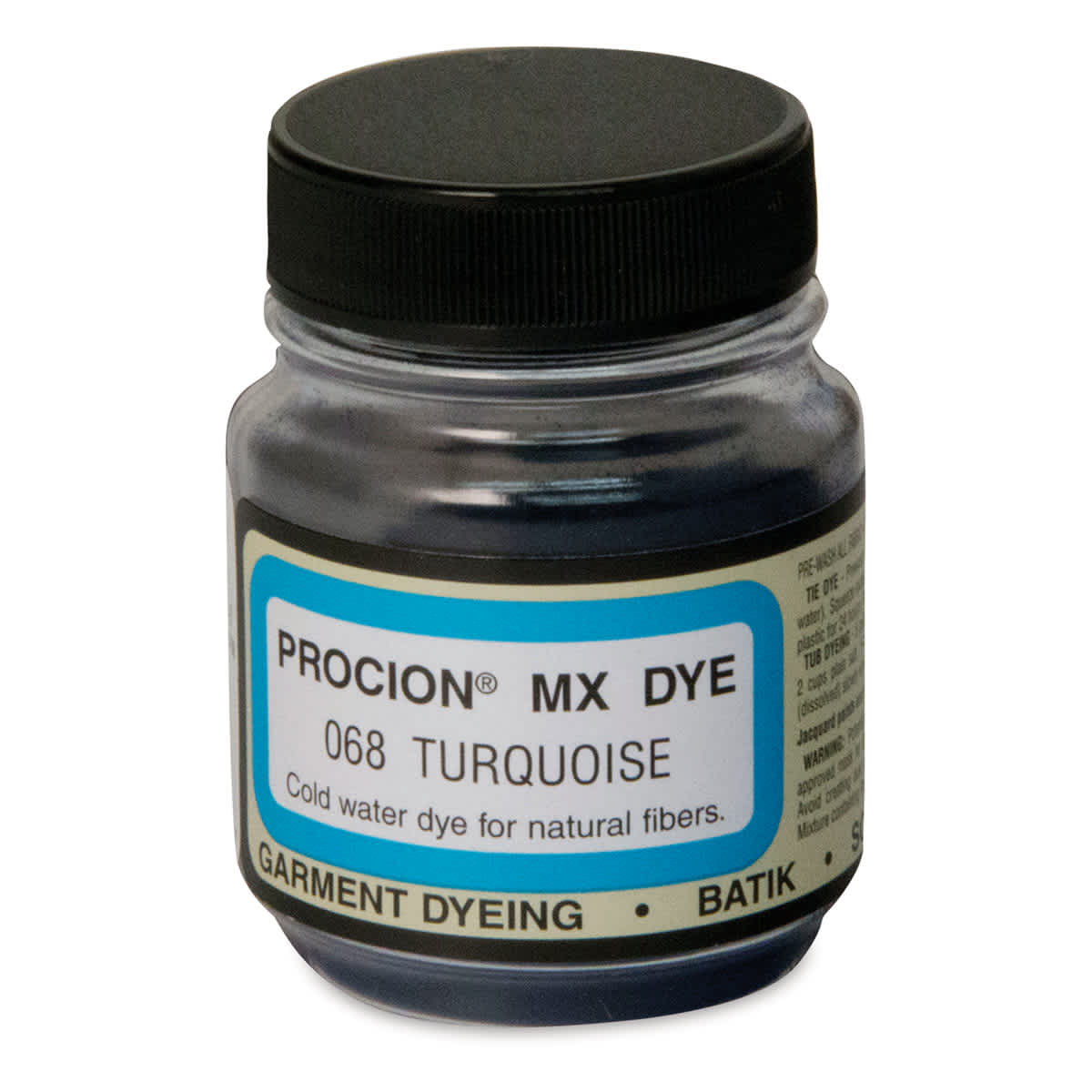 Jacquard Procion MX Fiber Reactive Cold Water Dye - Turquoise, 2/3 oz jar