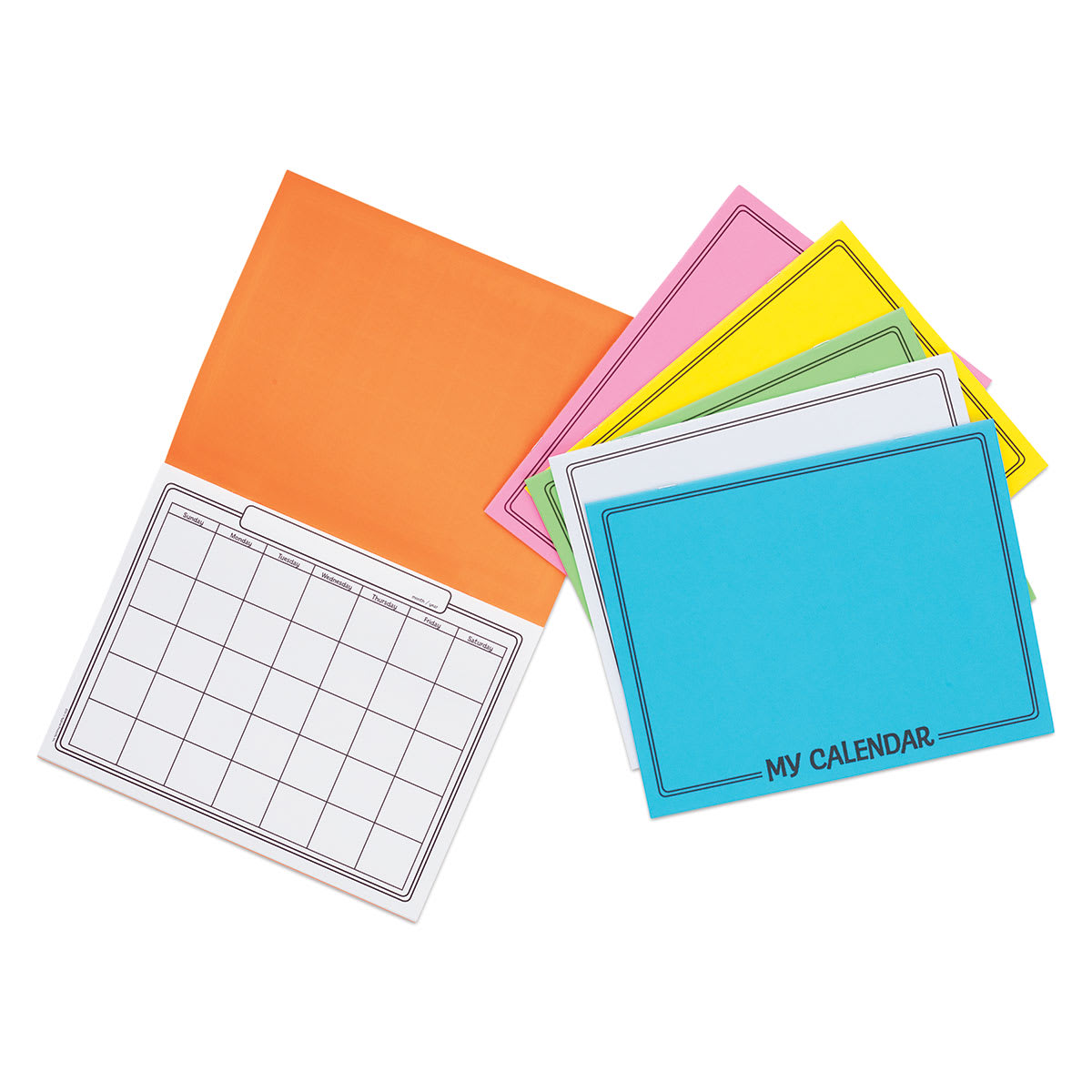 Hygloss My Calendar - Package of 6 shown in fan with one open

