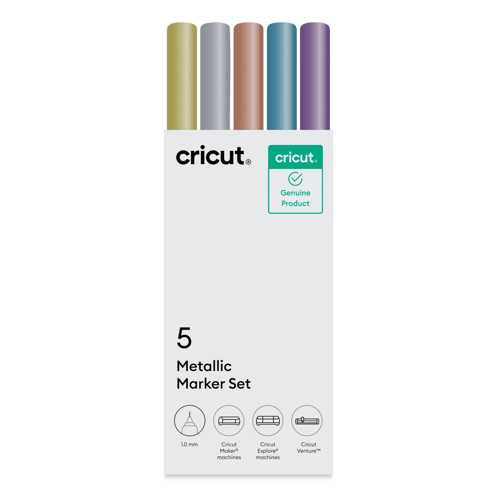 Cricut Pen Set - Metallic Set of 5 front of packaging