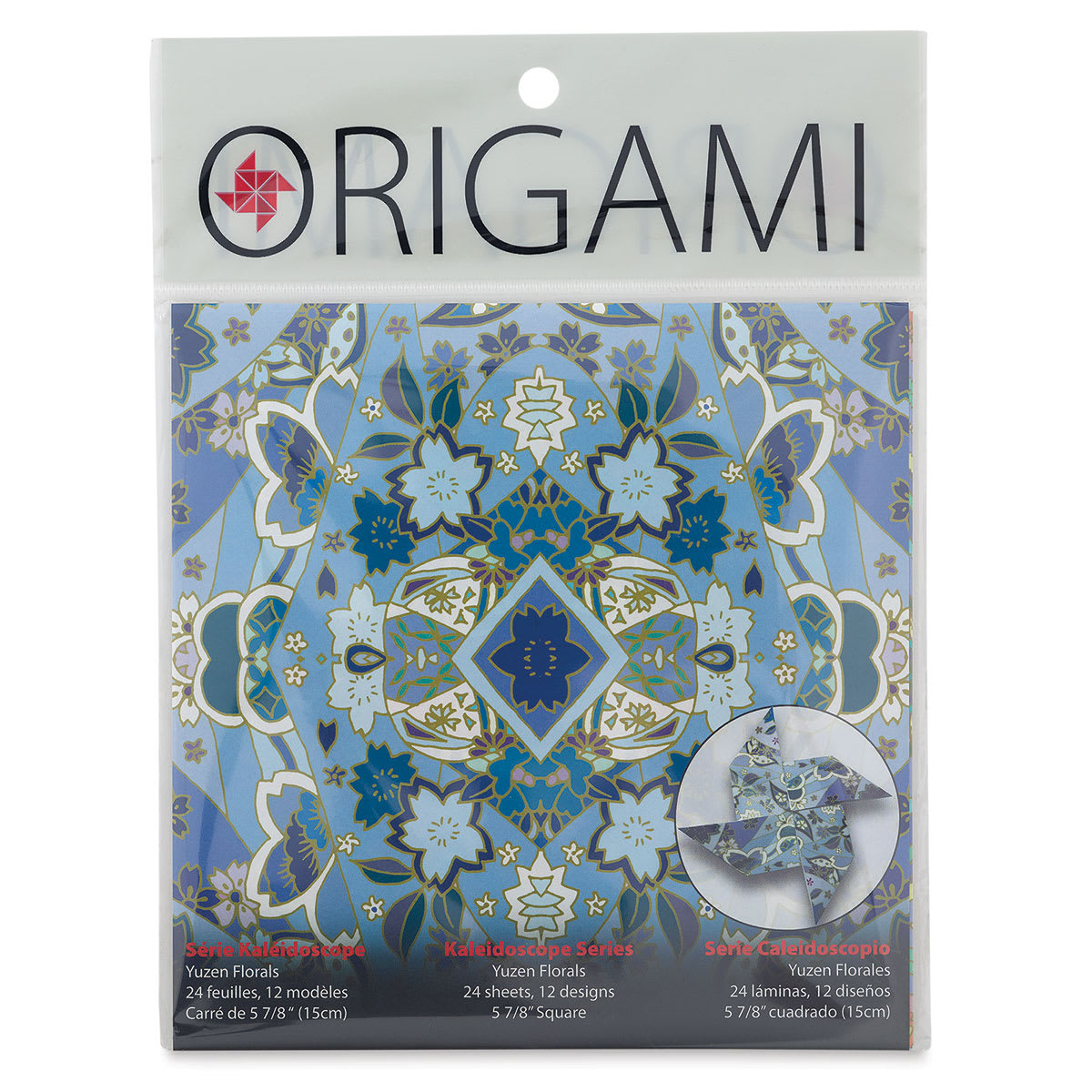 Yasutomo Kaleidoscope Series Origami Paper - Front of Yuzen Floral package shown