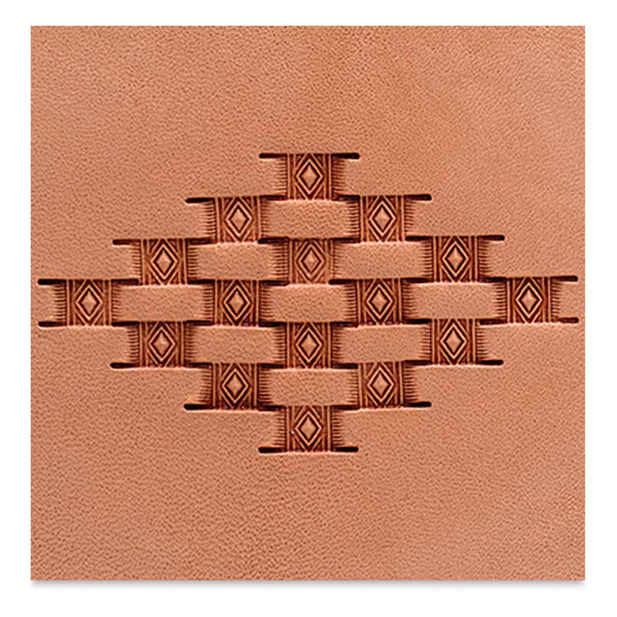Basket weave texture colored with Realeather One Step Leather Dressing in Mahogony