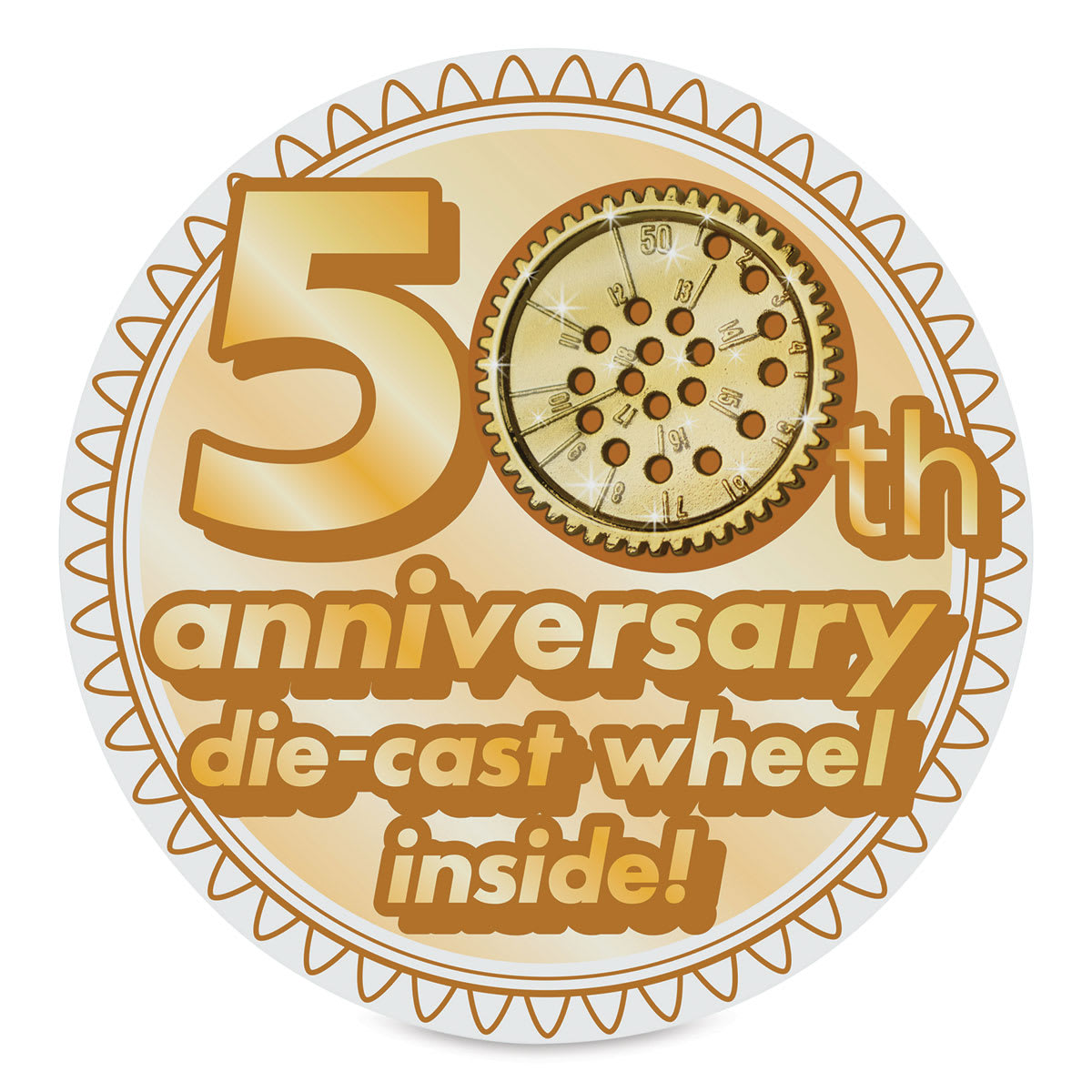 The Super Spirograph Design Set - logo showing 50th Anniversary Die Cast wheel included