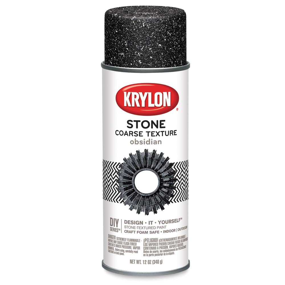 Krylon Make It Stone Spray Paint - Front of spray can of Obsidian color