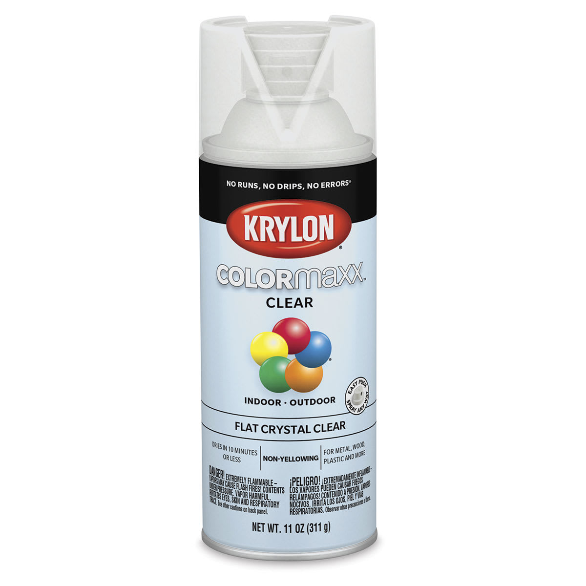 Krylon Colormaxx Spray Paint - Crystal Clear, Flat, 11 oz