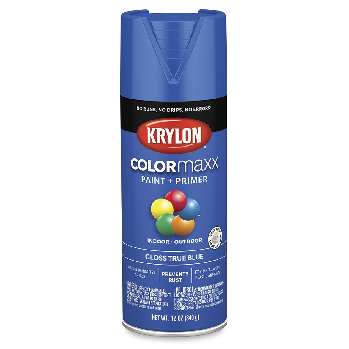 Krylon Colormaxx Spray Paint - True Blue, Gloss, 12 oz