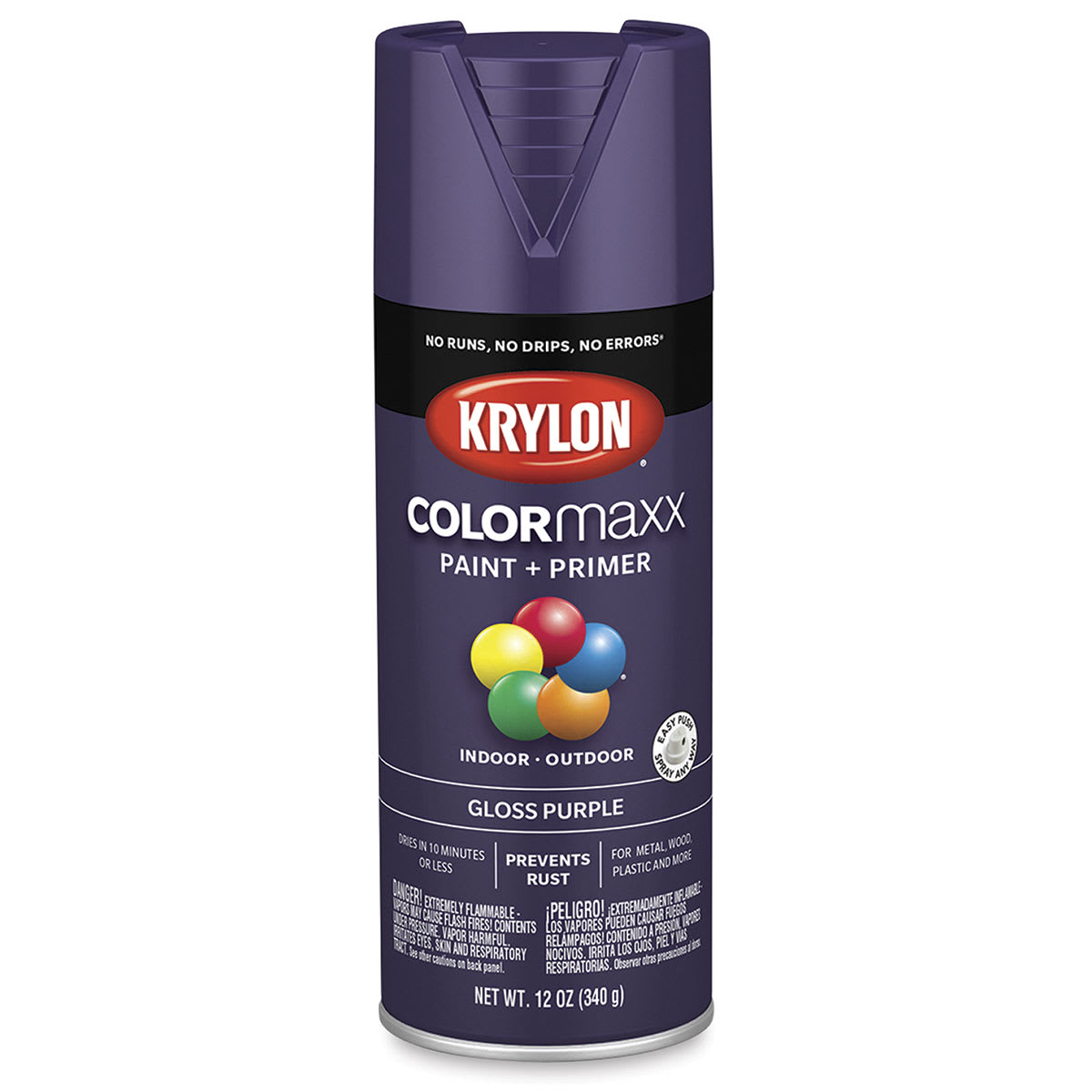 Krylon Colormaxx Spray Paint - Purple, Gloss, 12 oz