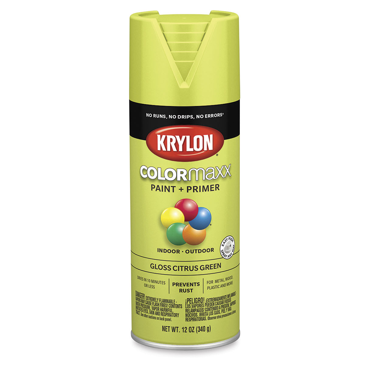 Krylon Colormaxx Spray Paint - Citrus Green, Gloss, 12 oz