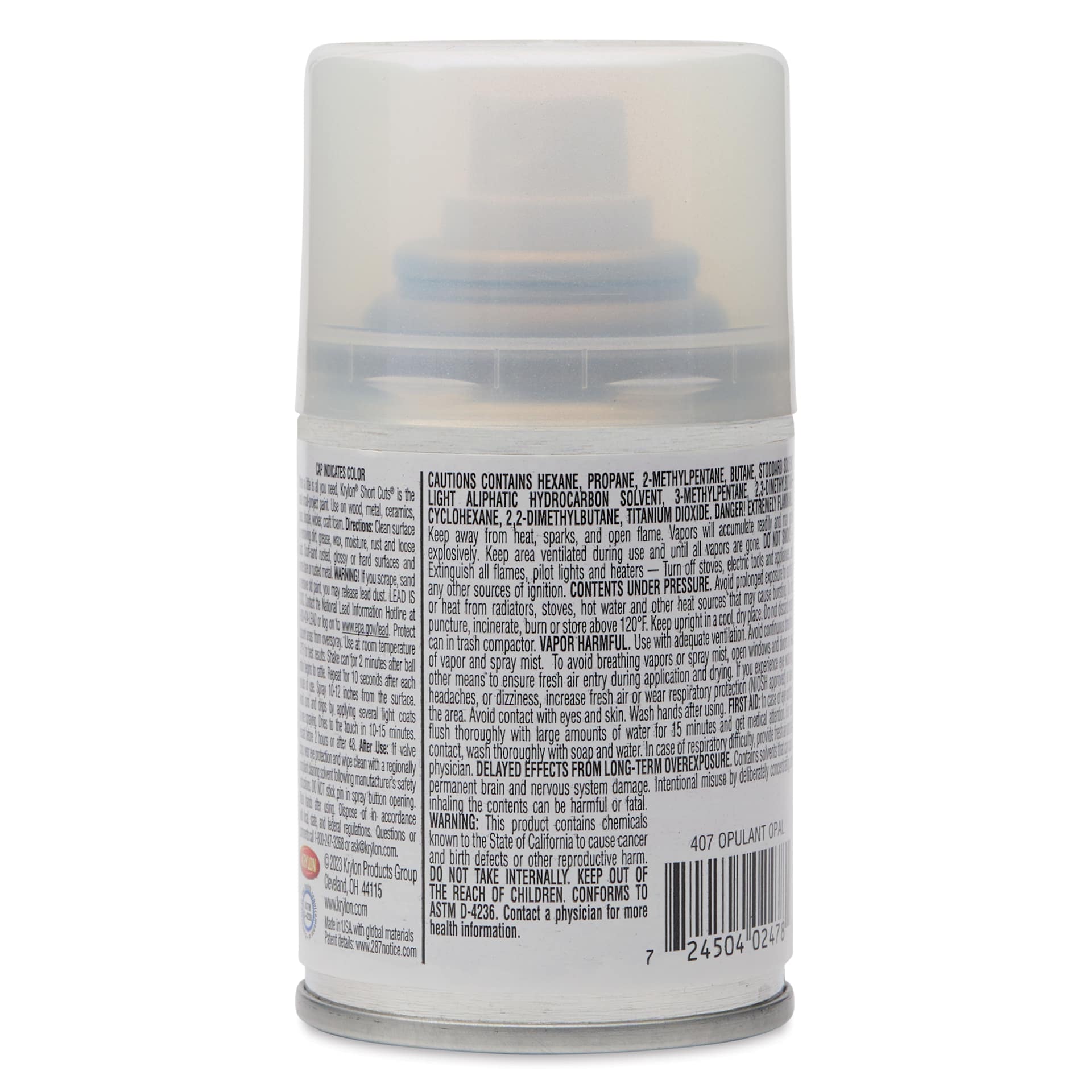 Krylon Glitter Spray Paint - Opulent Opal, 3 oz Can, back of can