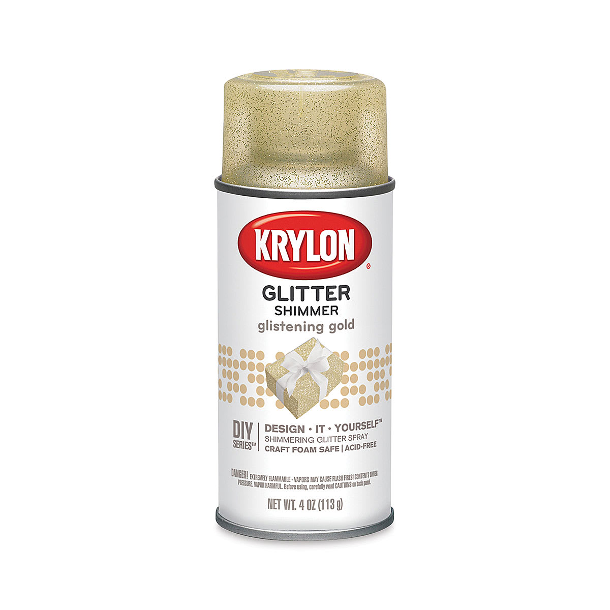 Krylon Glitter Spray Paint - Glistening Gold, 4 oz Can