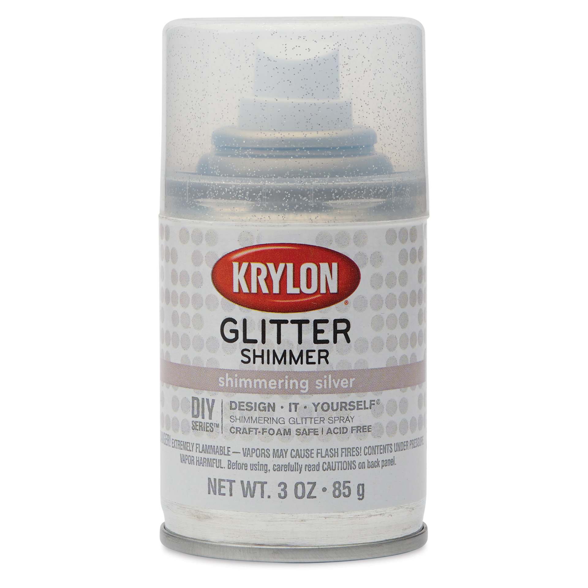 Krylon Glitter Spray Paint - Shimmering Silver, 3 oz Can, front of can