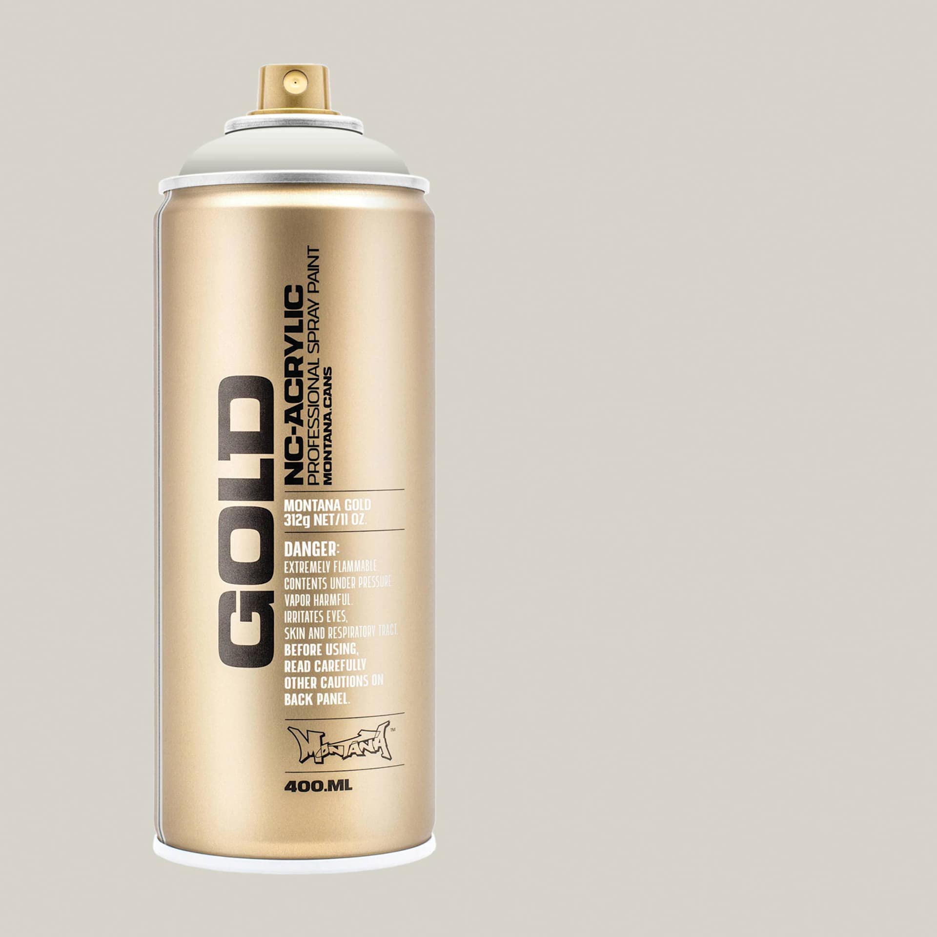 Montana Gold Acrylic Professional Spray Paint - Buzzard, 400 ml (Spray can with color swatch)