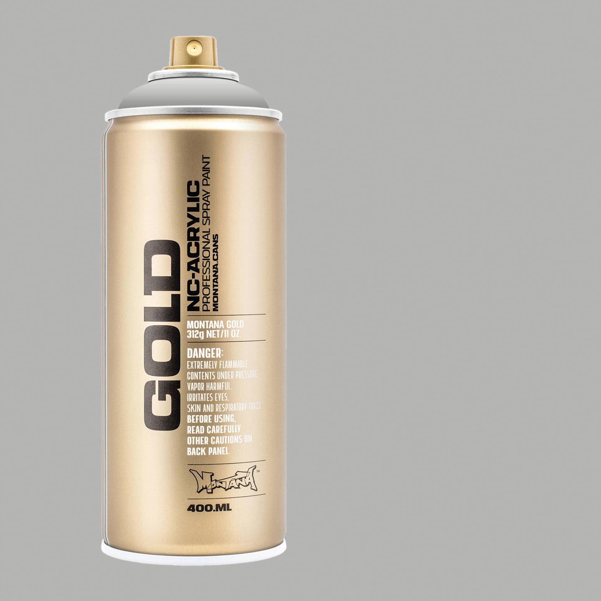 Montana Gold Acrylic Professional Spray Paint - Asphalt, 400 ml (Spray can with color swatch)
