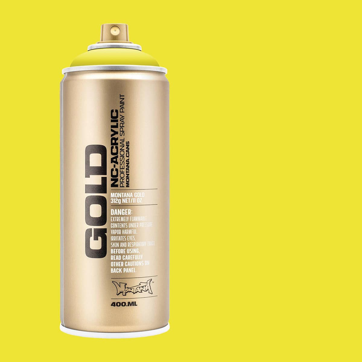 Montana Gold Acrylic Professional Spray Paint - Poison Pastell, 400 ml (Spray can with color swatch)