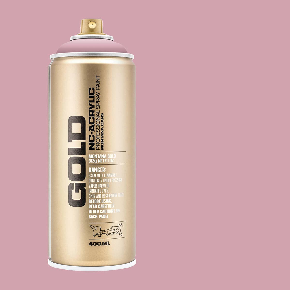 Montana Gold Acrylic Professional Spray Paint - Mortadella, 400 ml (Spray can with color swatch)
